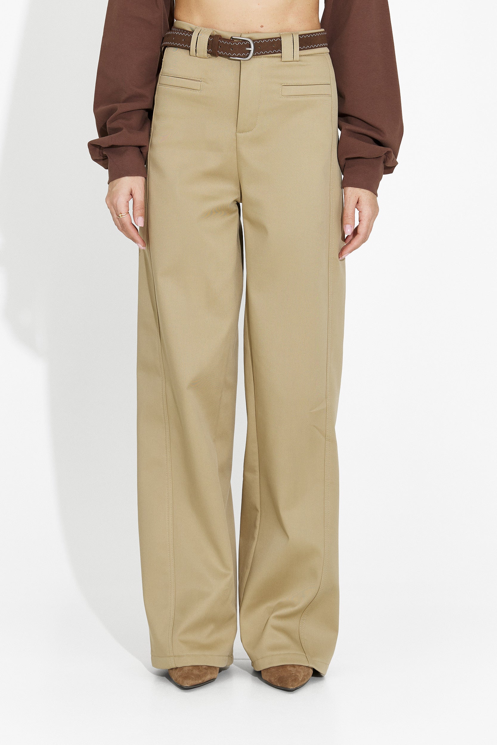 Elegáns női bézs nadrág Avilina Bogas