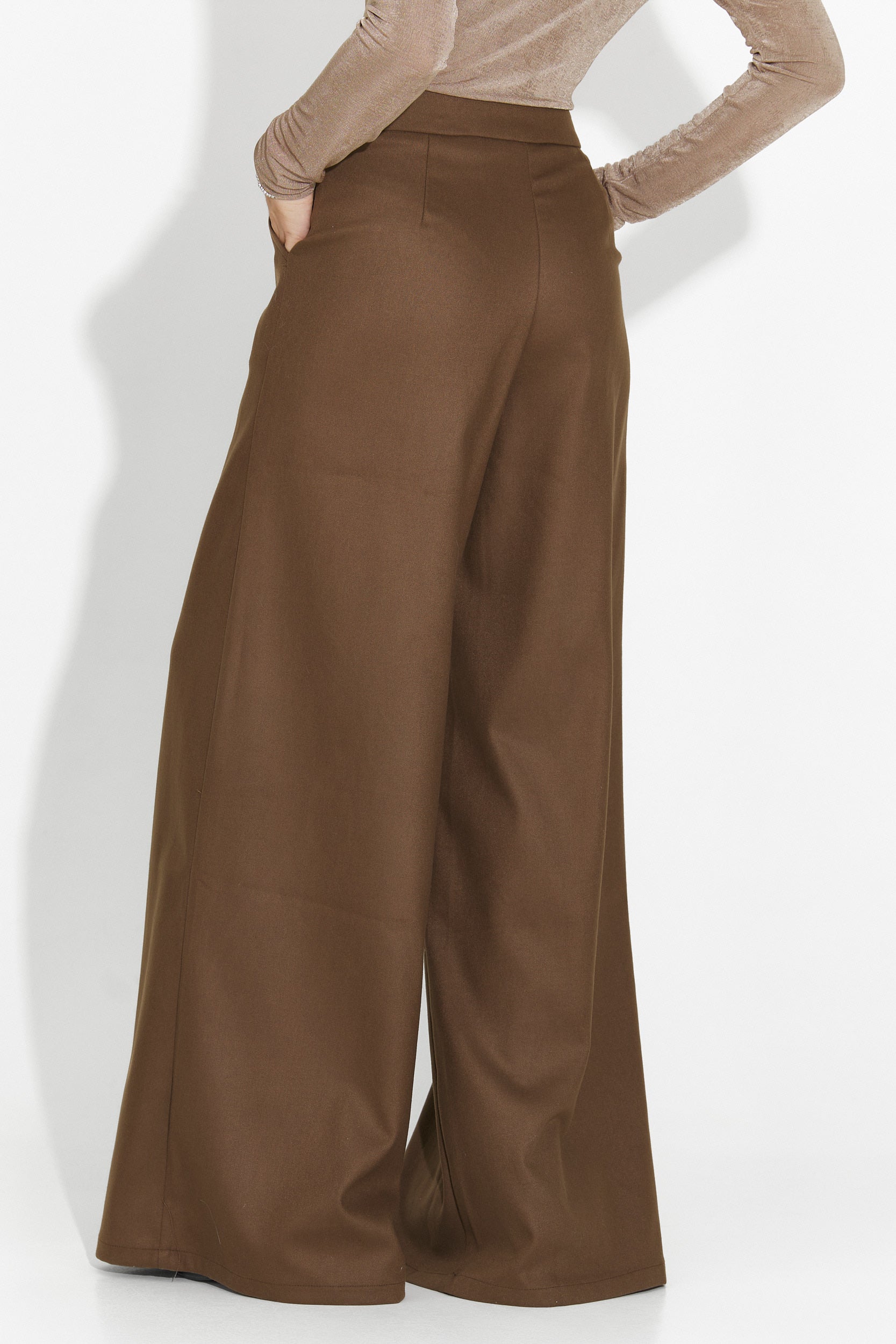 Velira Bogas Elegáns Barna Női Nadrág