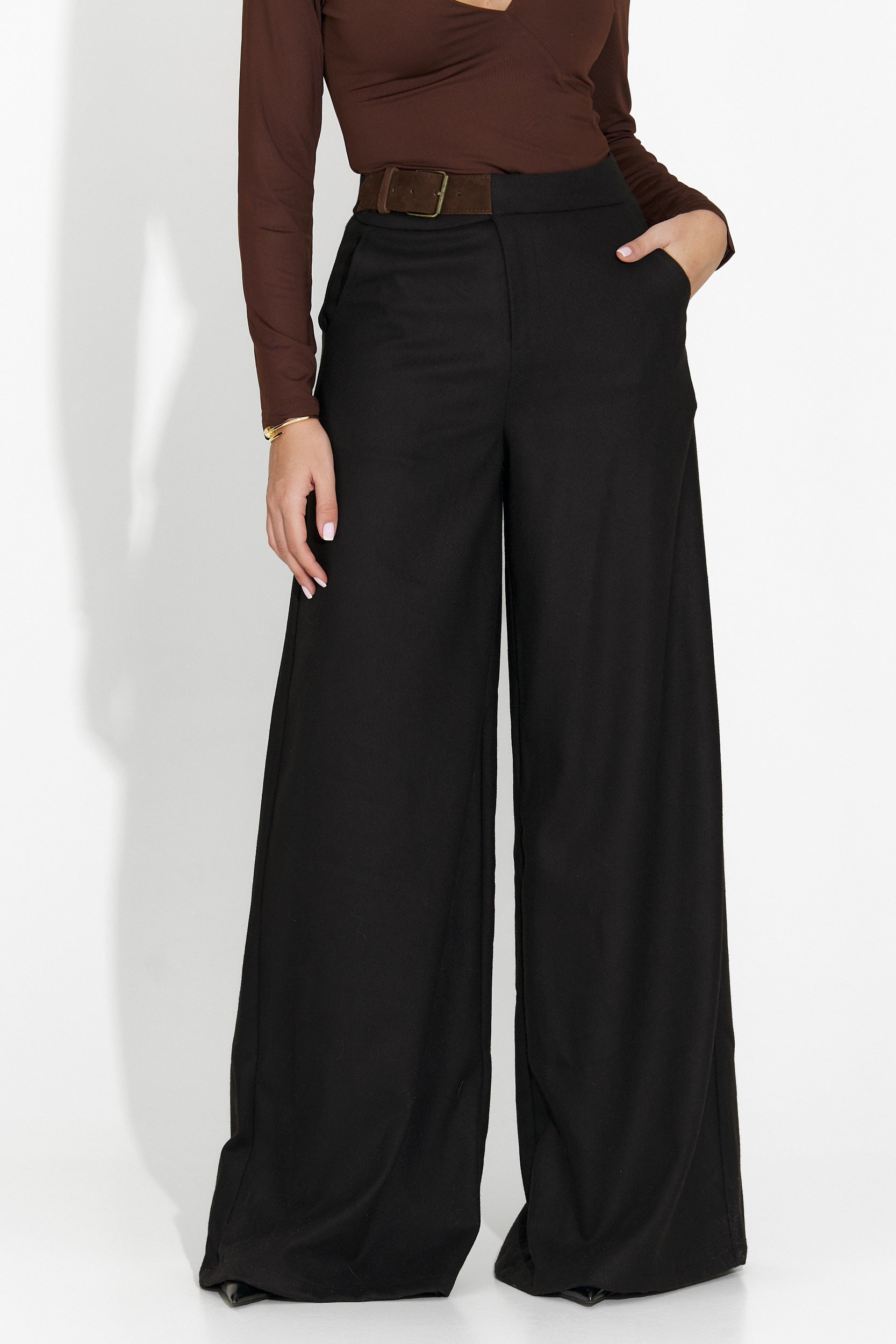 Velira Bogas Elegáns Fekete Női Nadrág