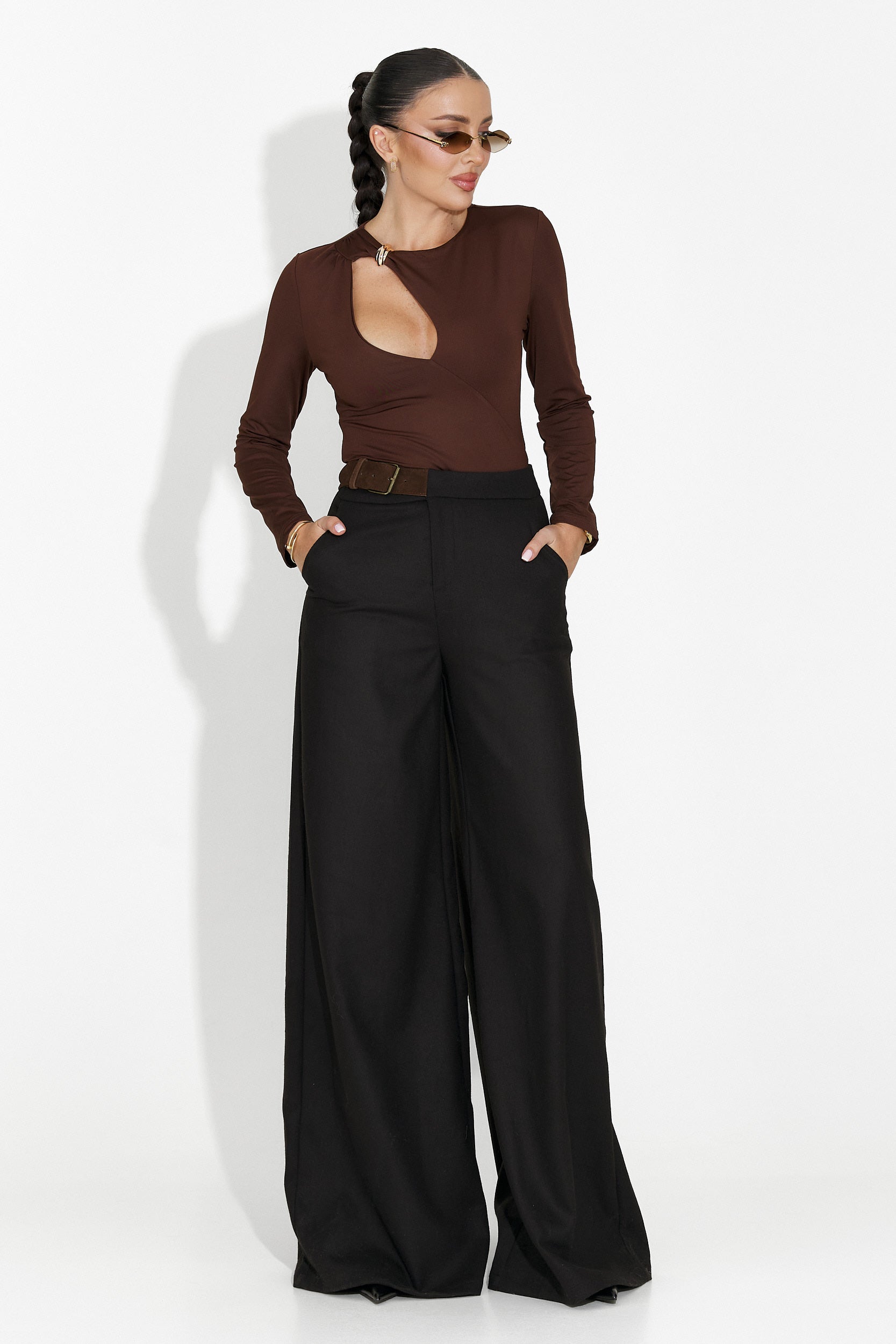 Velira Bogas Elegáns Fekete Női Nadrág