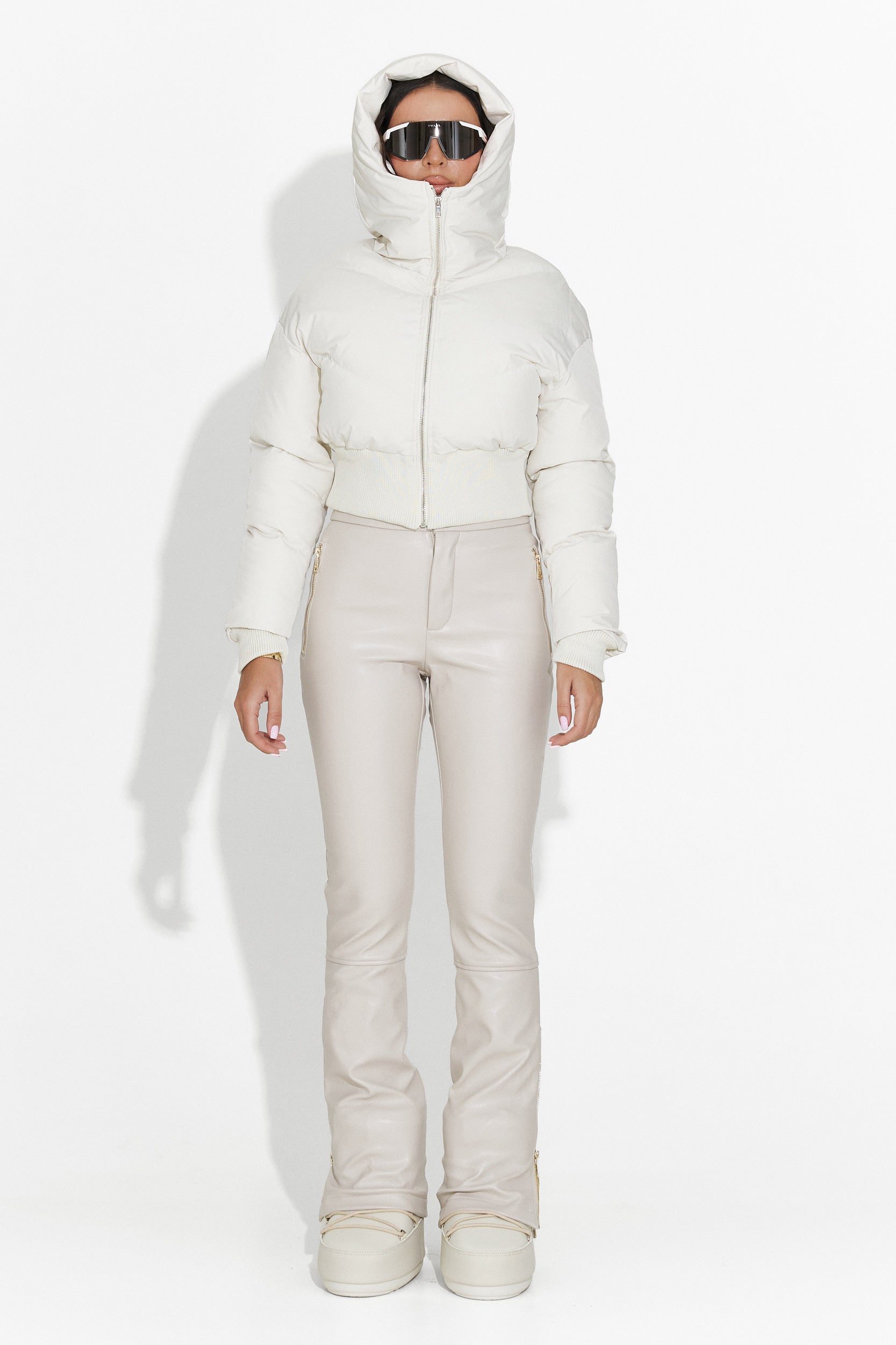 Bőr sí nadrág bézs Cosira Bogas