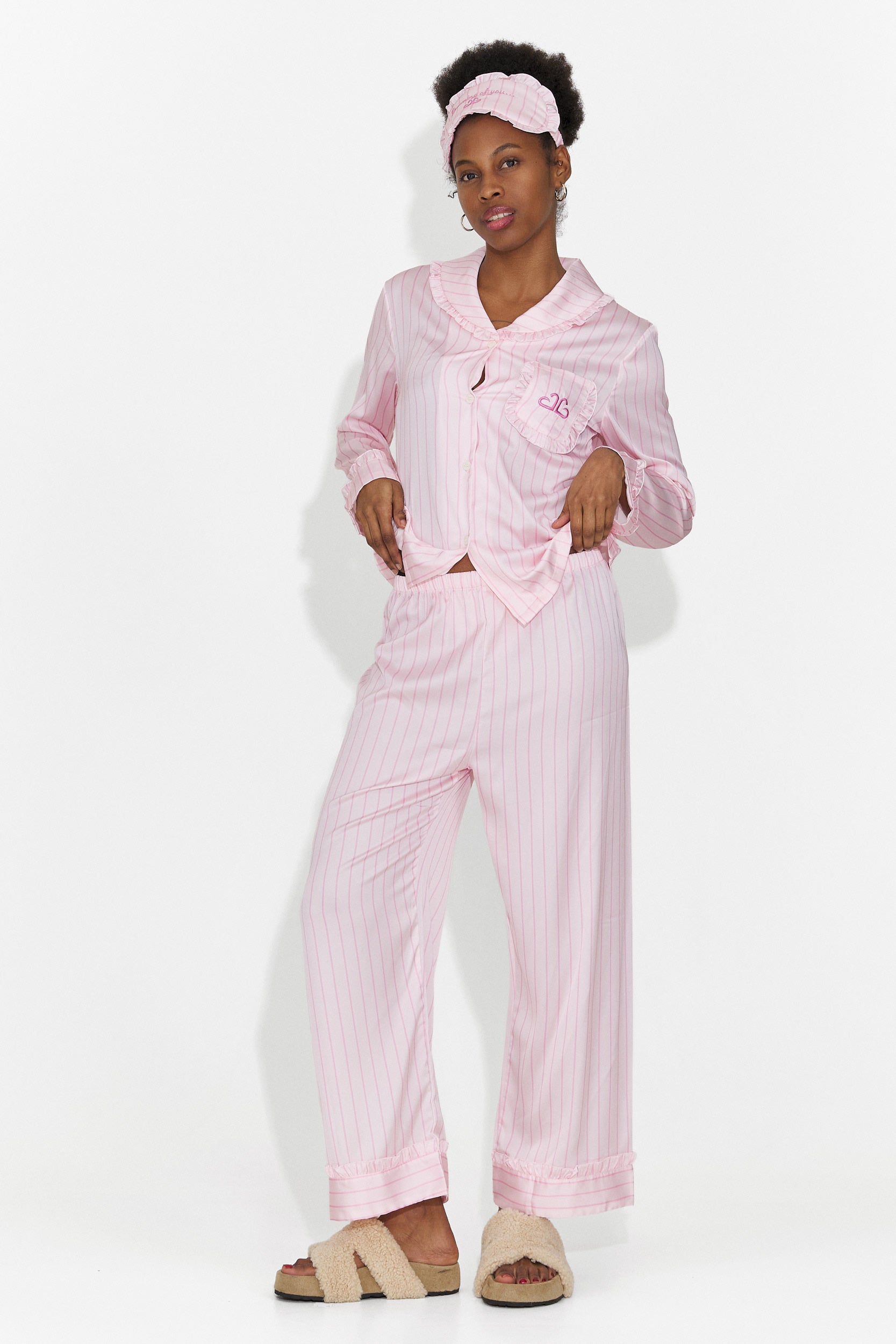 Hosszú rózsaszín Stelia Bogas női pizsama