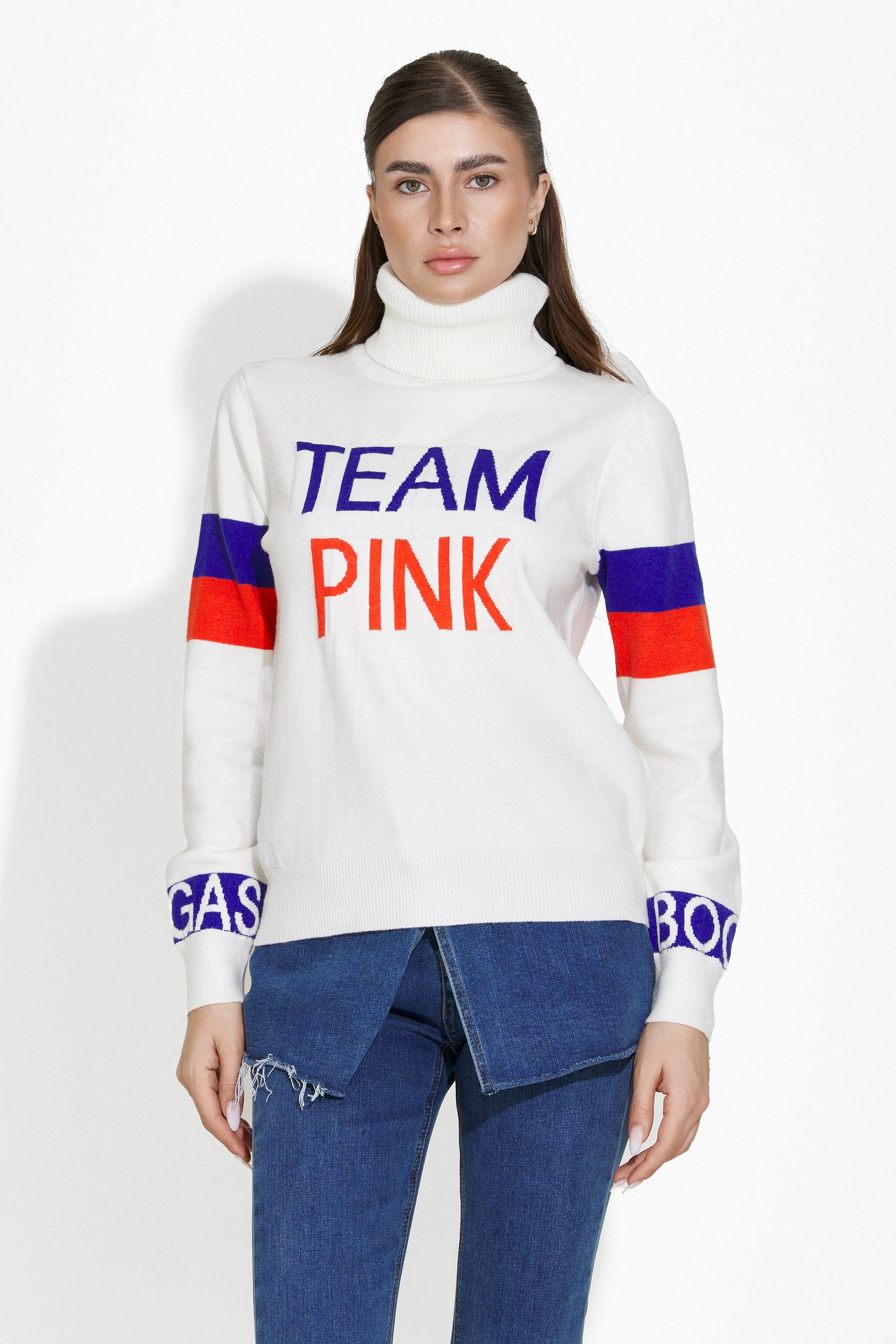 Geana Bogas Fehér Hétköznapi Női Pulóver