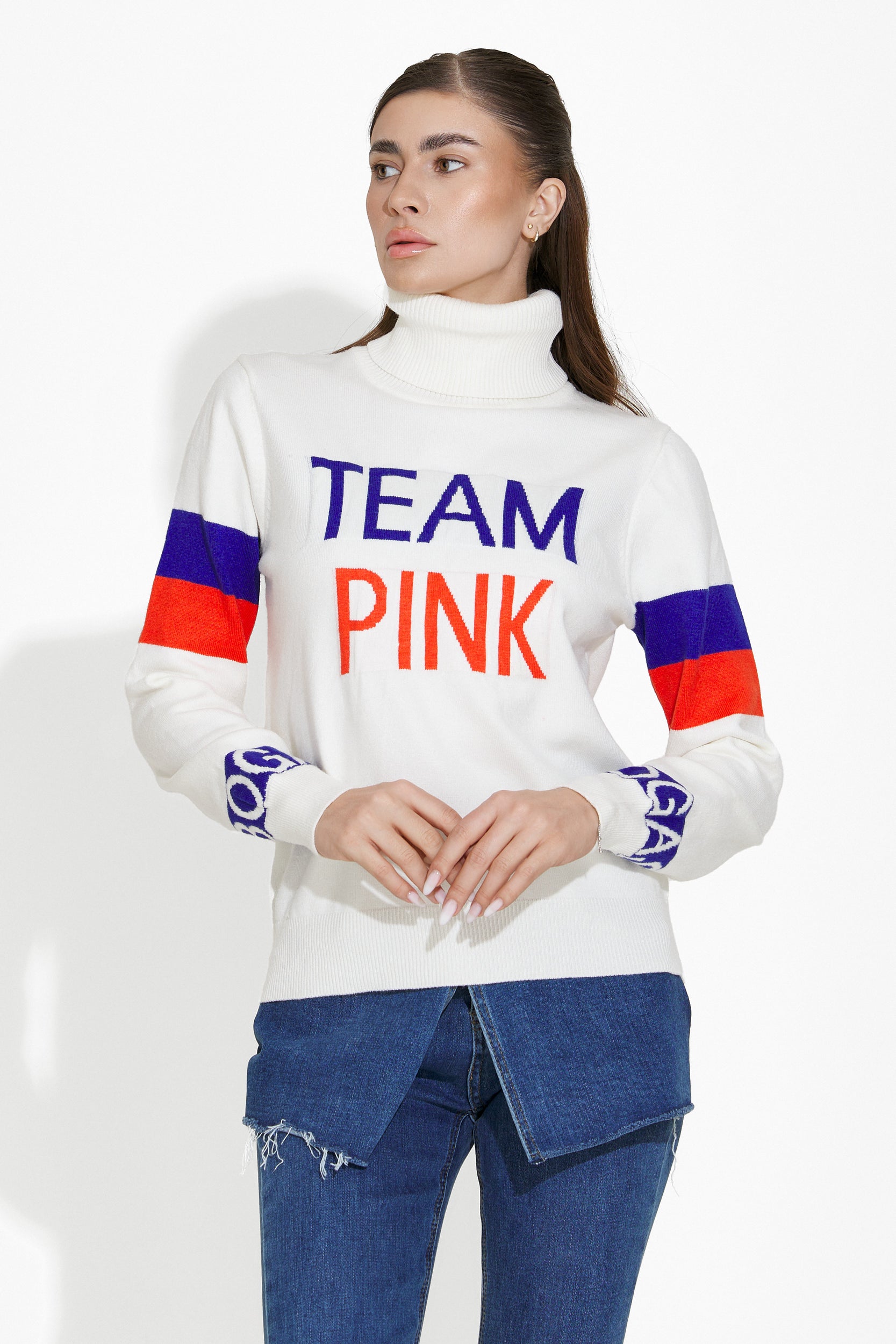 Geana Bogas Fehér Hétköznapi Női Pulóver