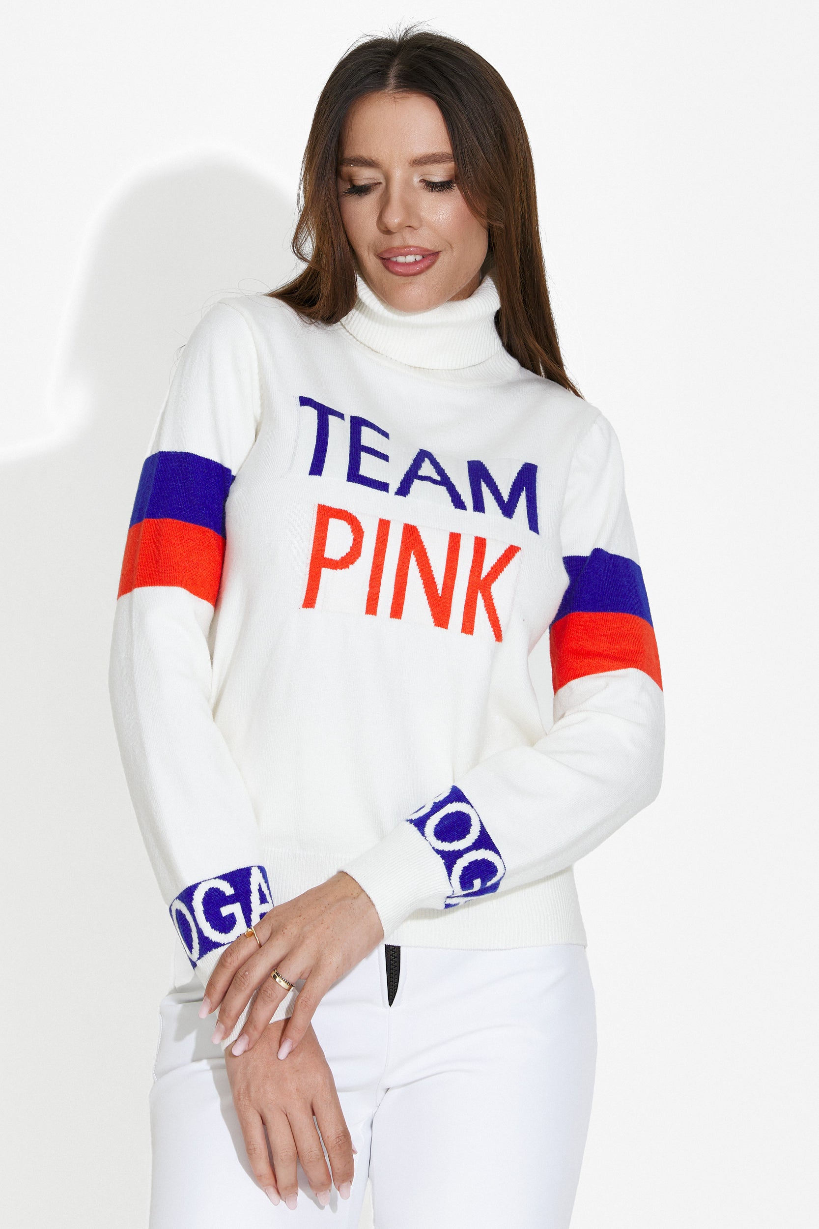 Geana Bogas Fehér Hétköznapi Női Pulóver