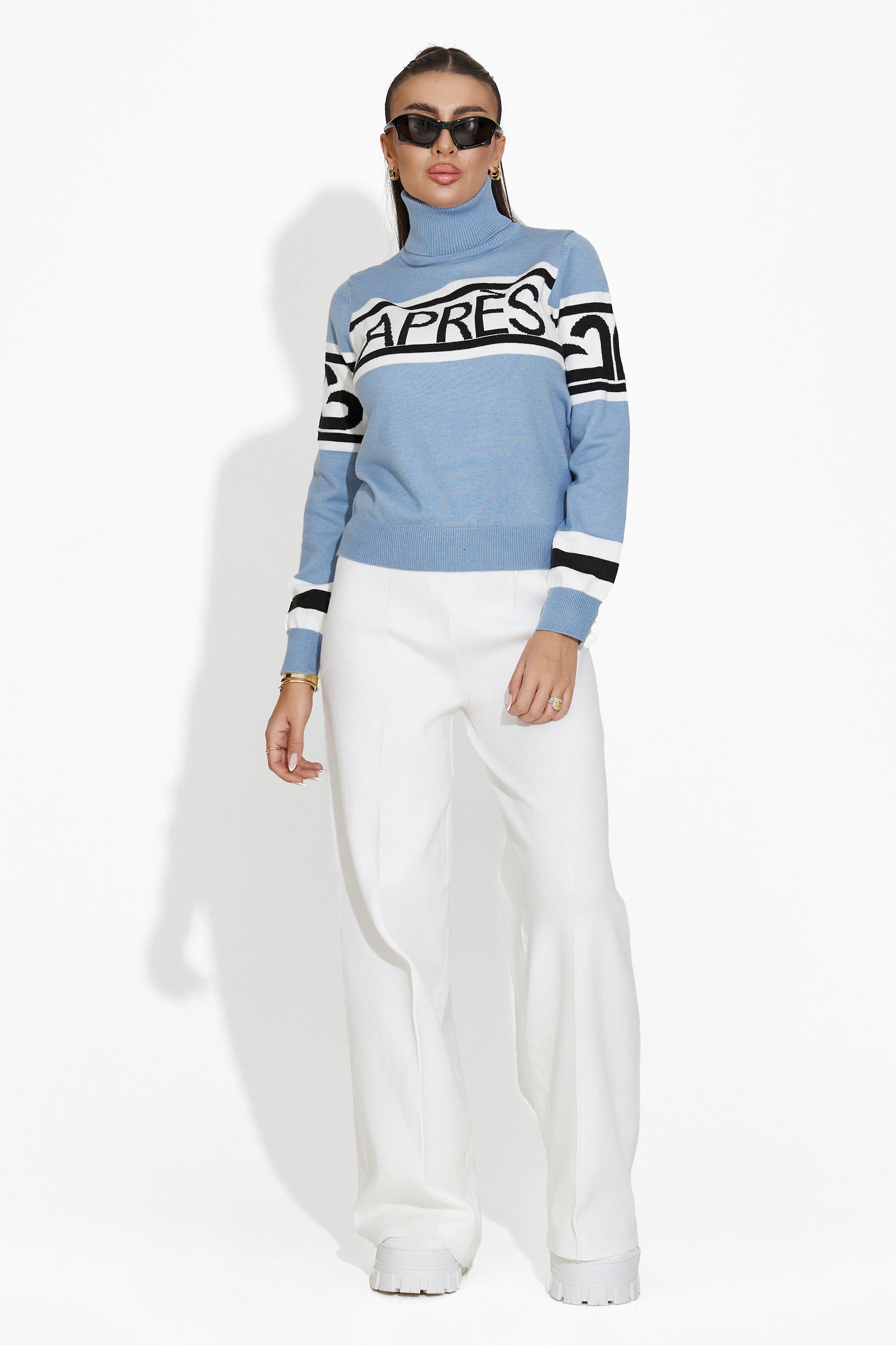 Erika Bogas Kék Hétköznapi Női Pulóver