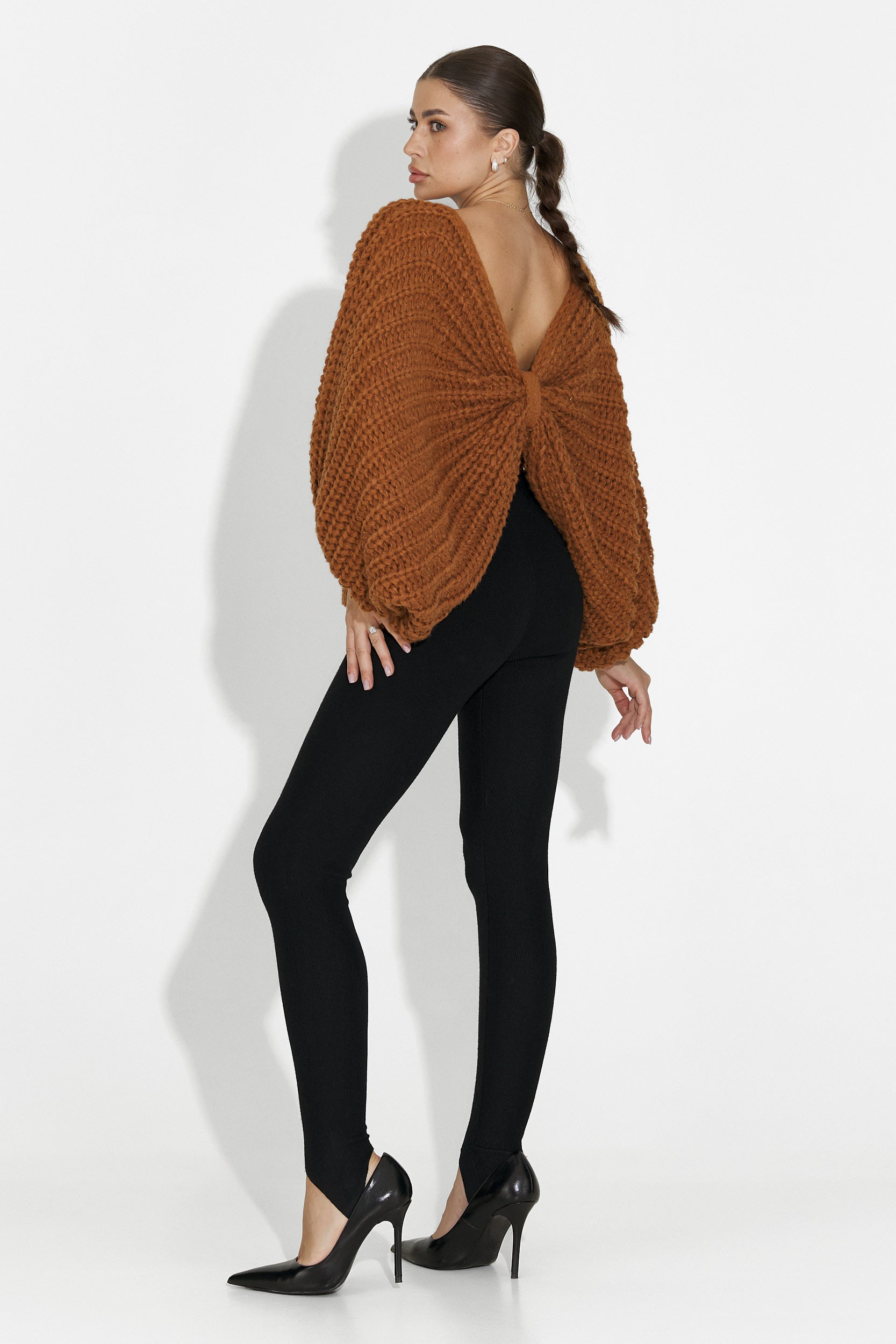 Raviana Bogas barna női hétköznapi pulóver