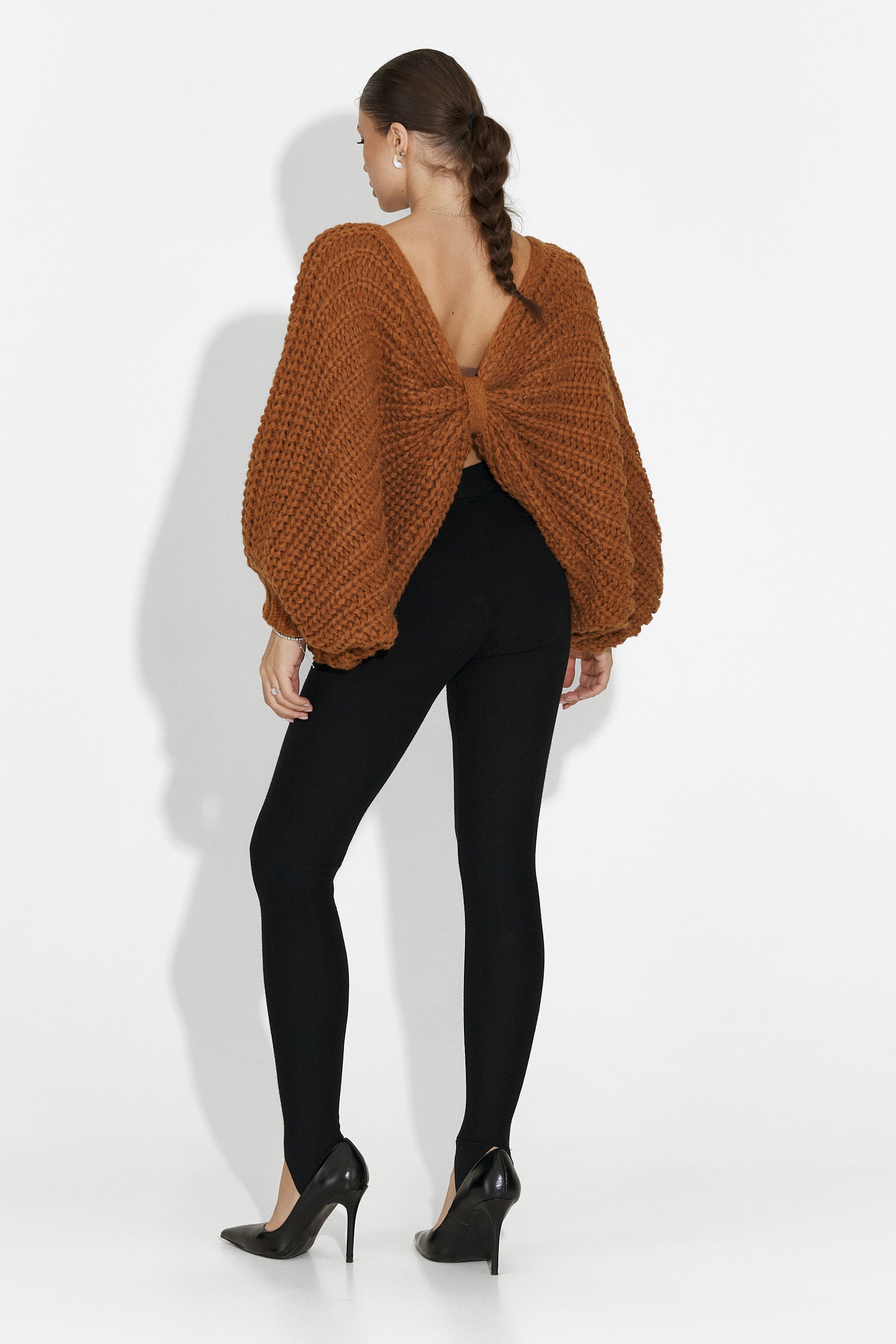 Raviana Bogas barna női hétköznapi pulóver