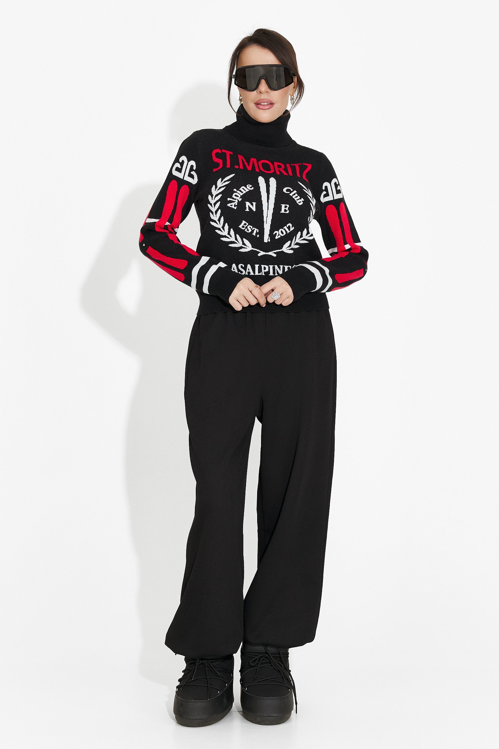 Női fekete alkalmi pulóver Fabina Bogas