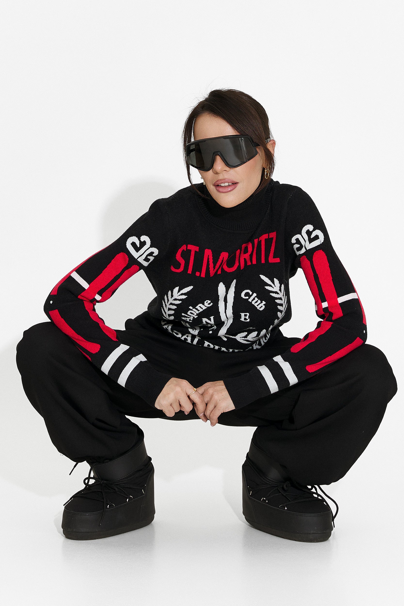 Női fekete alkalmi pulóver Fabina Bogas