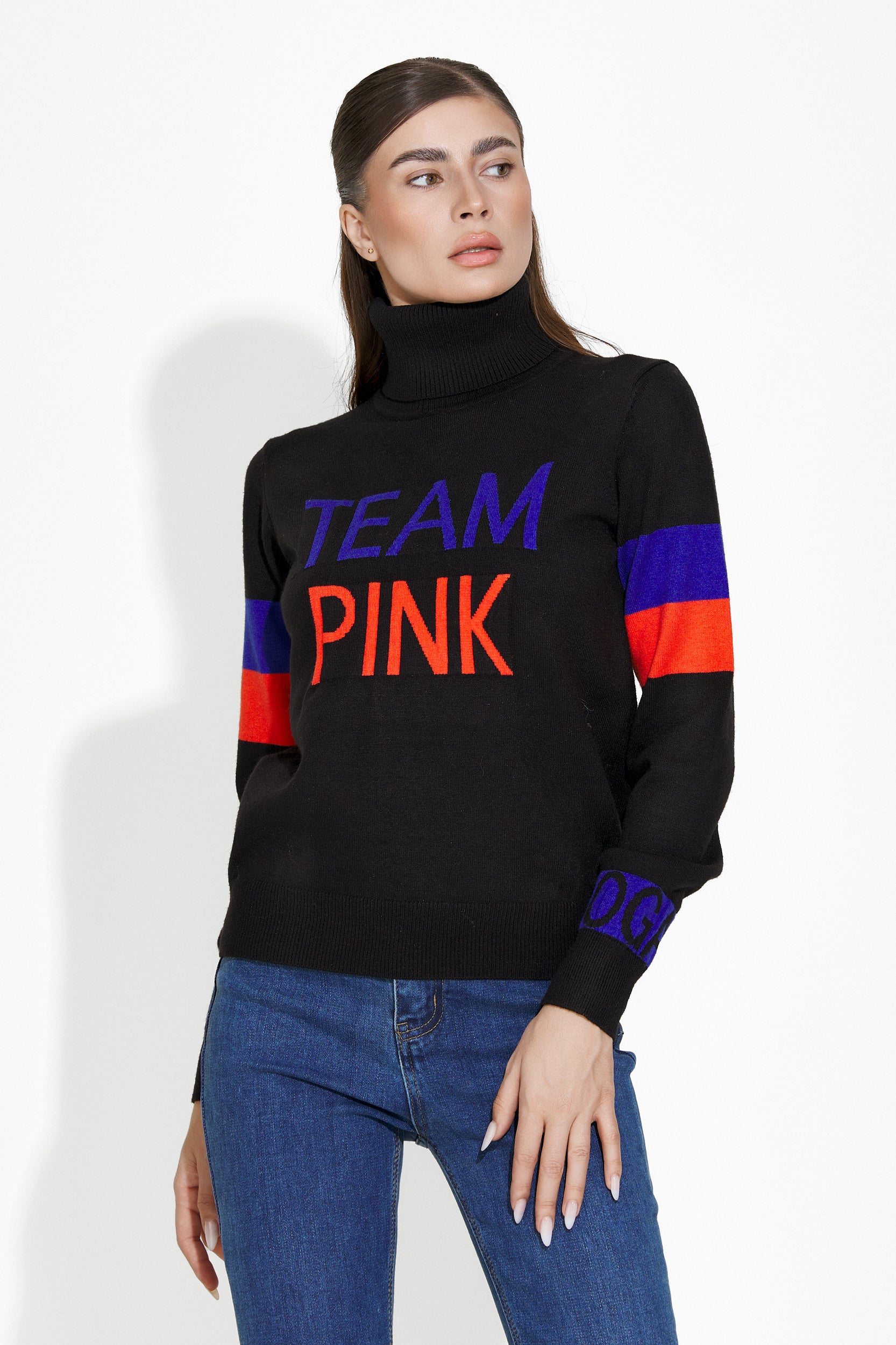 Geana Bogas Kényelmes Fekete Női Pulóver