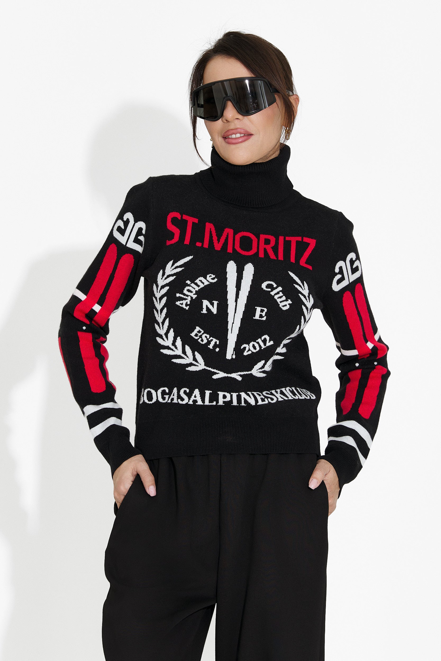 Női fekete alkalmi pulóver Karlene Bogas