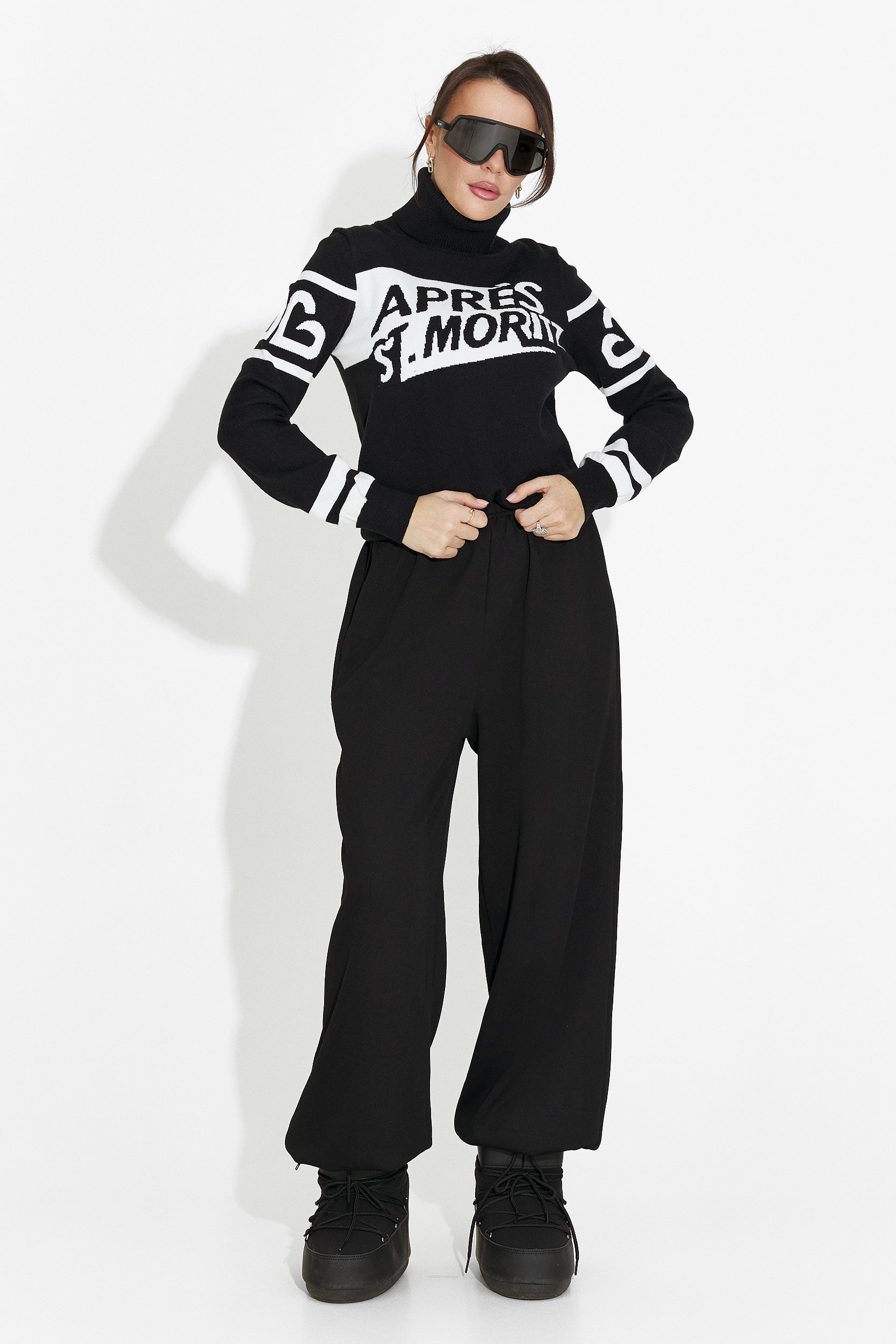 Női fekete alkalmi pulóver Nelora Bogas