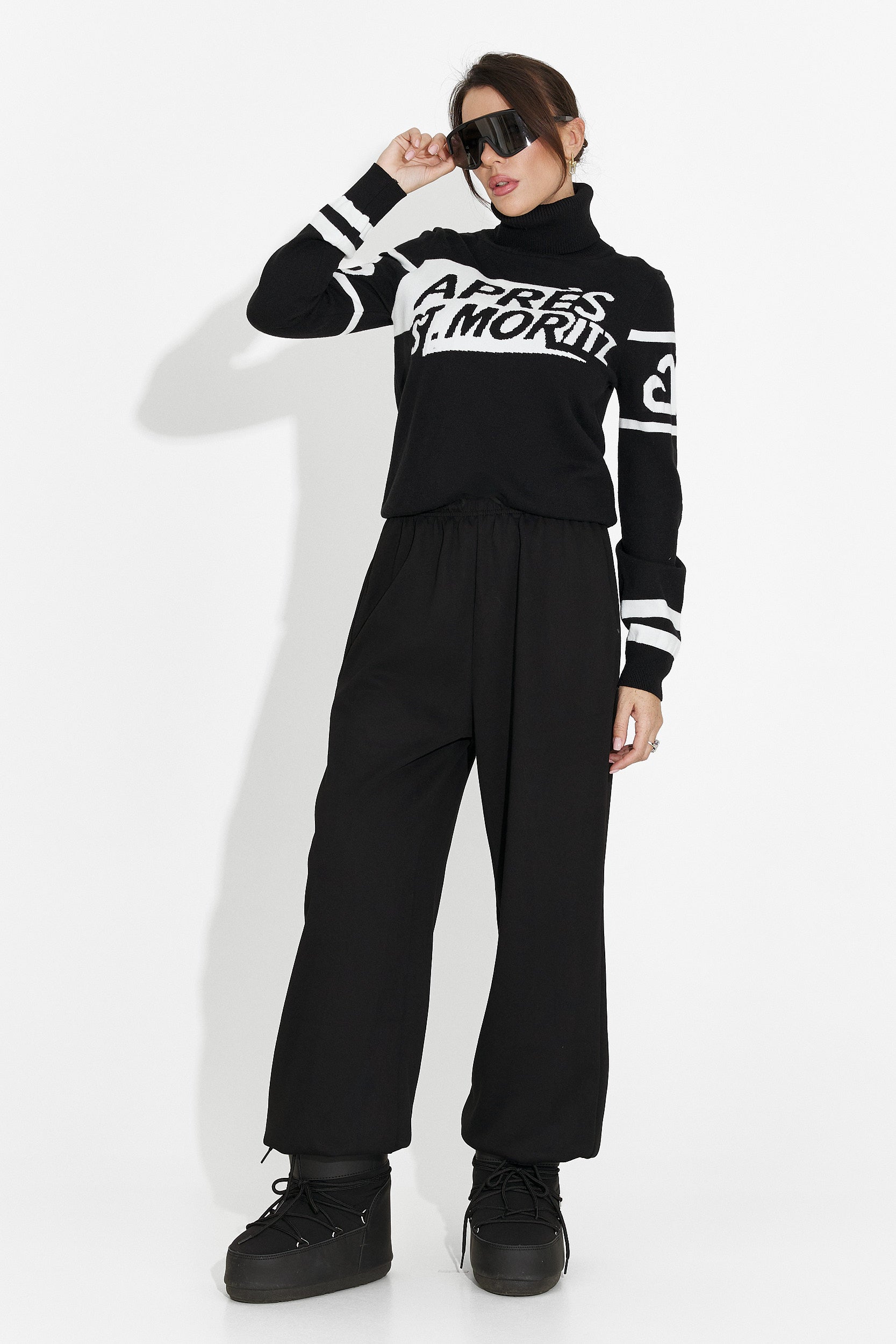 Női fekete alkalmi pulóver Nelora Bogas