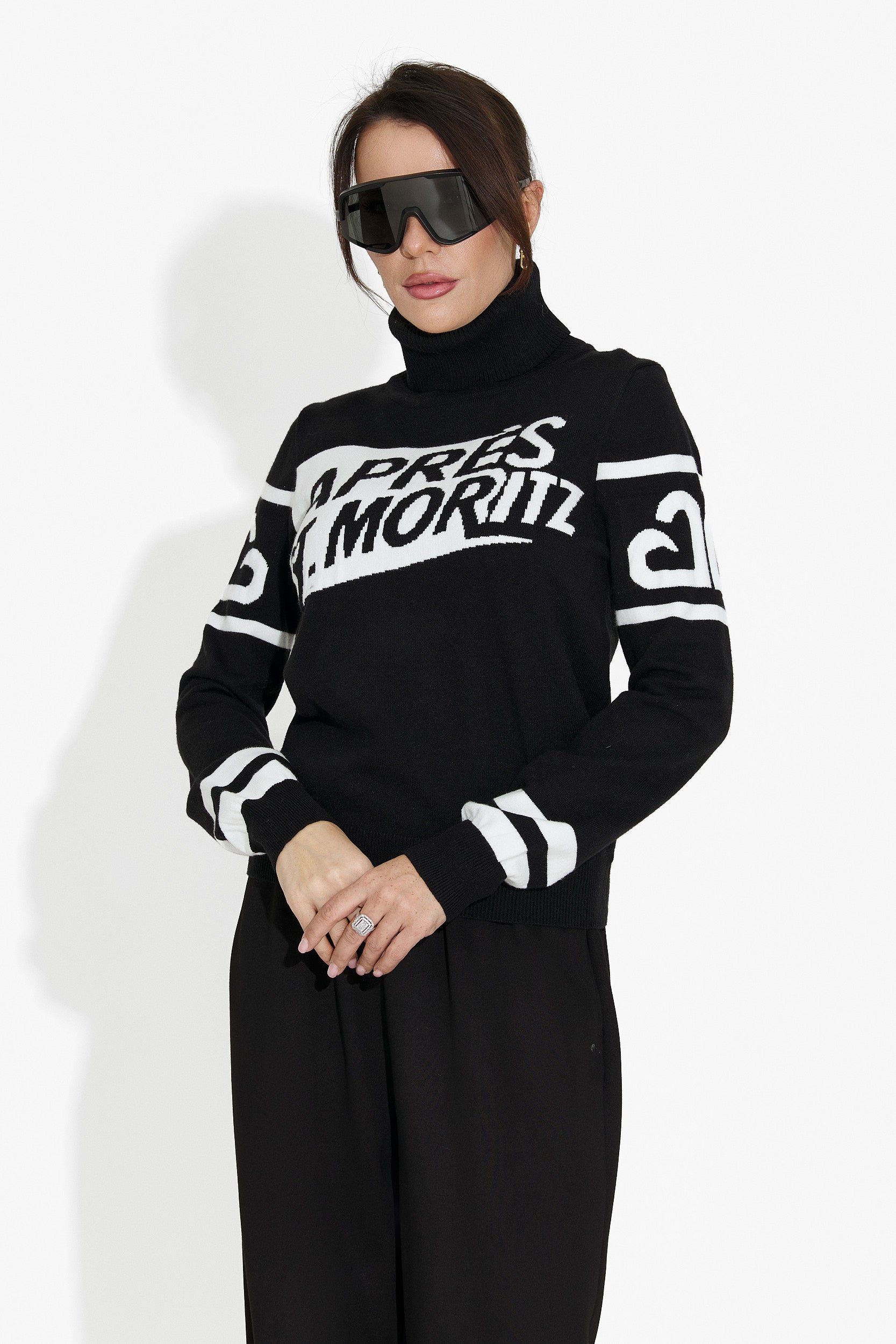 Női fekete alkalmi pulóver Nelora Bogas