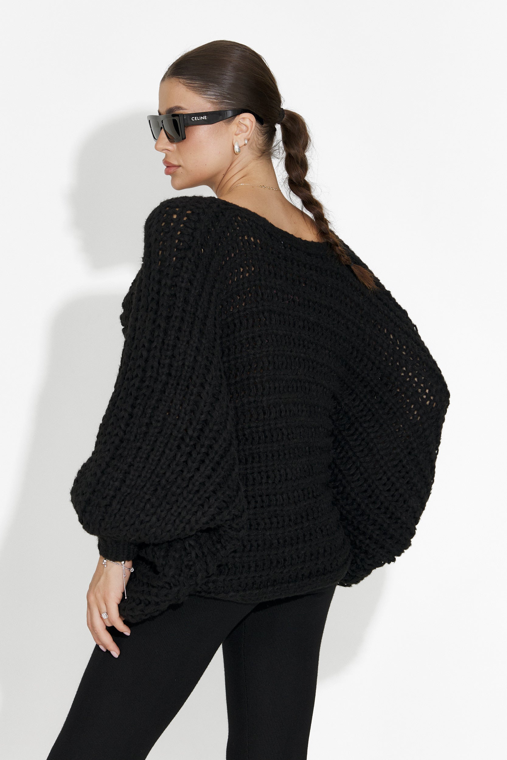 Raviana Bogas Női Hétköznapi Fekete Pulóver