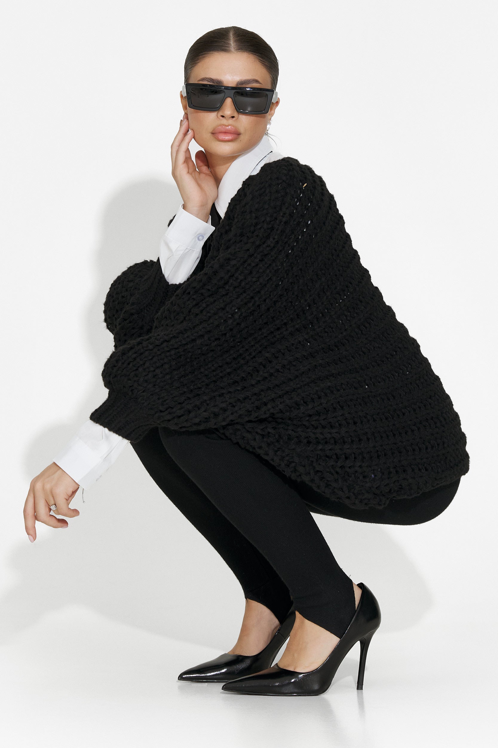 Raviana Bogas Női Hétköznapi Fekete Pulóver