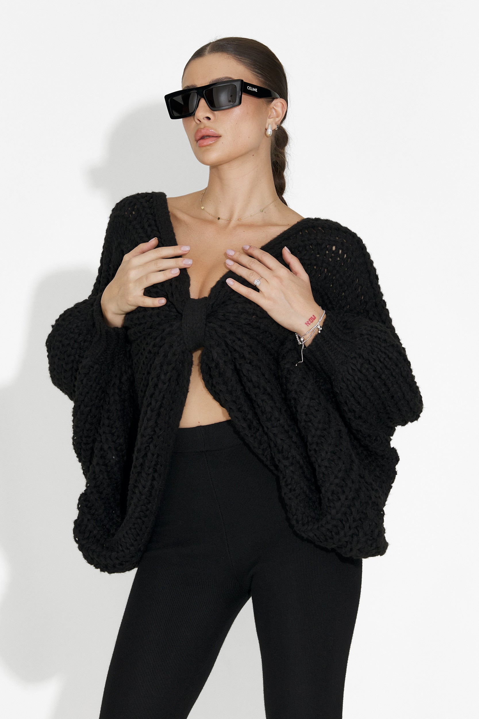 Raviana Bogas Női Hétköznapi Fekete Pulóver