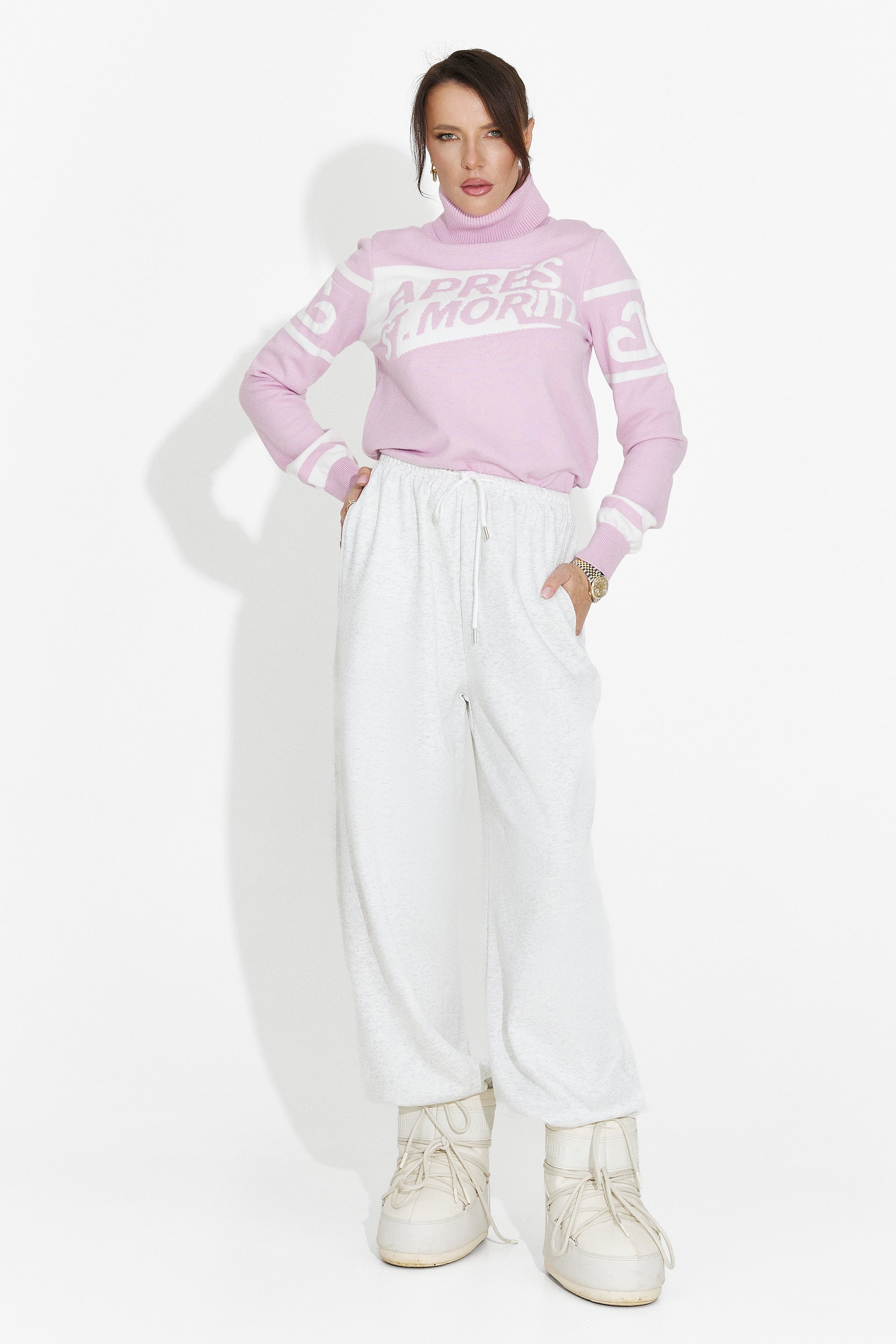 Női alkalmi rózsaszín pulóver Nelora Bogas