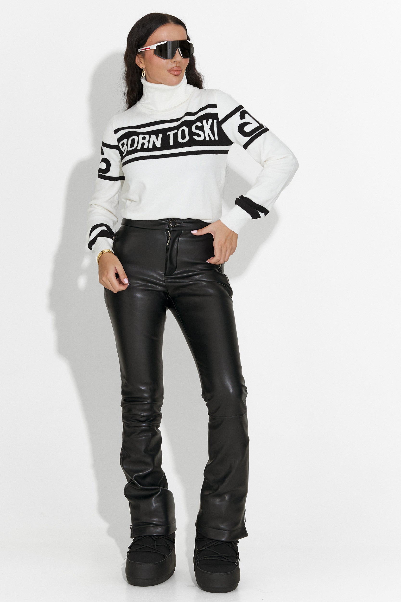 Jasnira Bogas Fehér Női Sí Pulóver