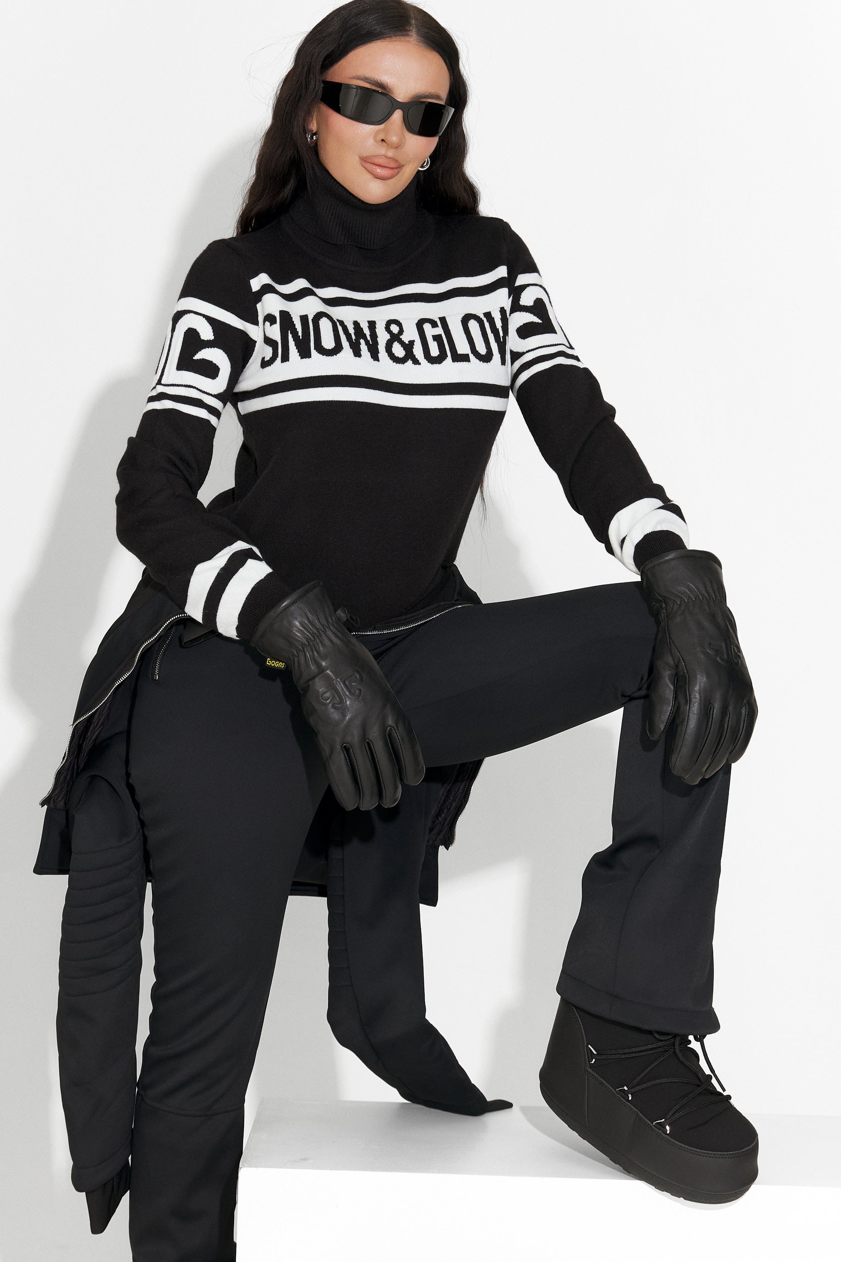 Clyra Bogas Fekete Sí Pulóver Nőknek