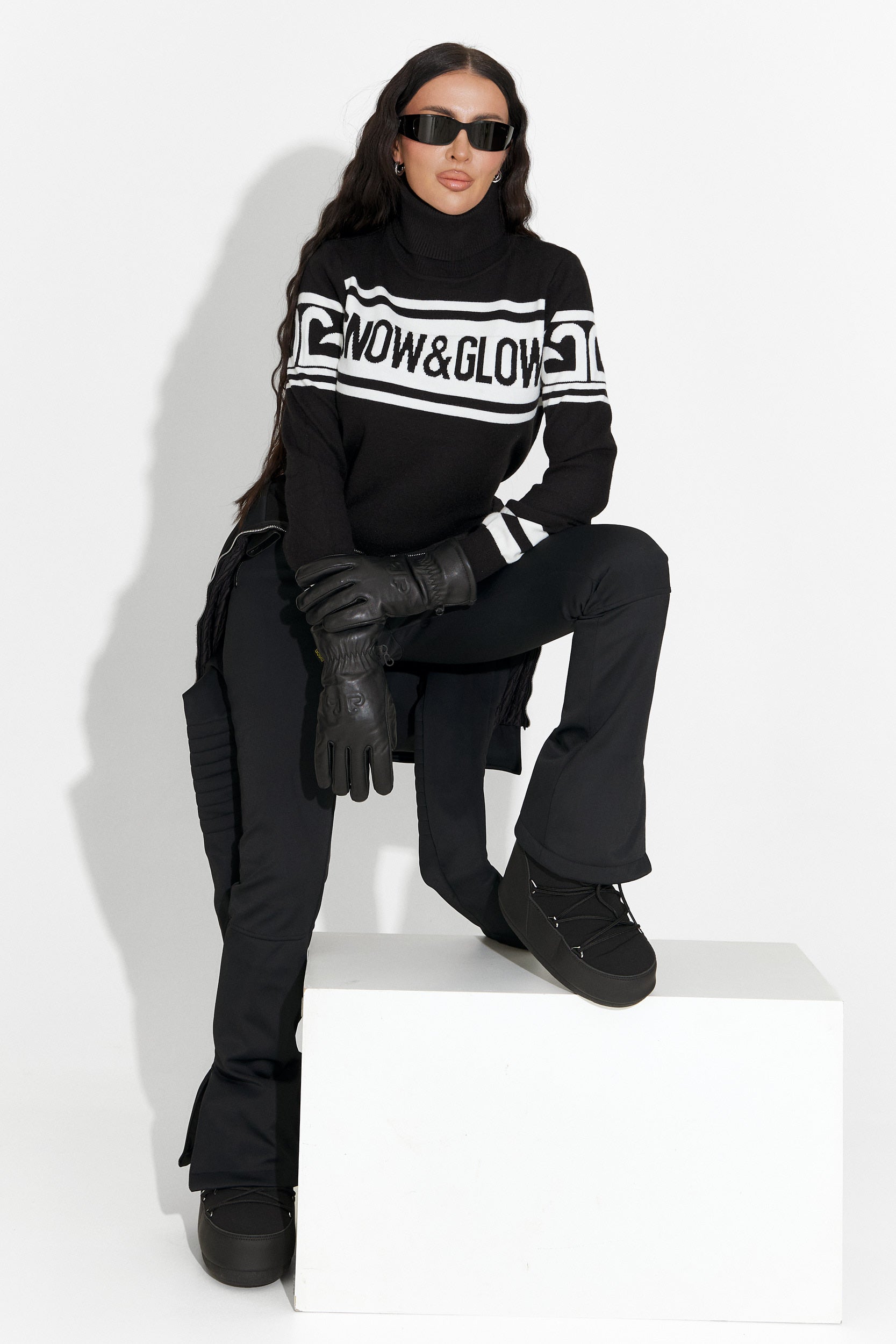 Clyra Bogas Fekete Sí Pulóver Nőknek