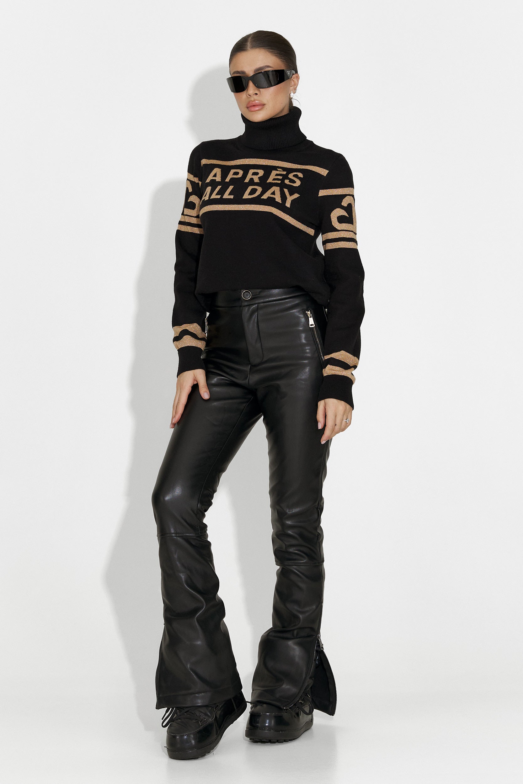 Jovelia Bogas Fekete Női Sí Pulóver