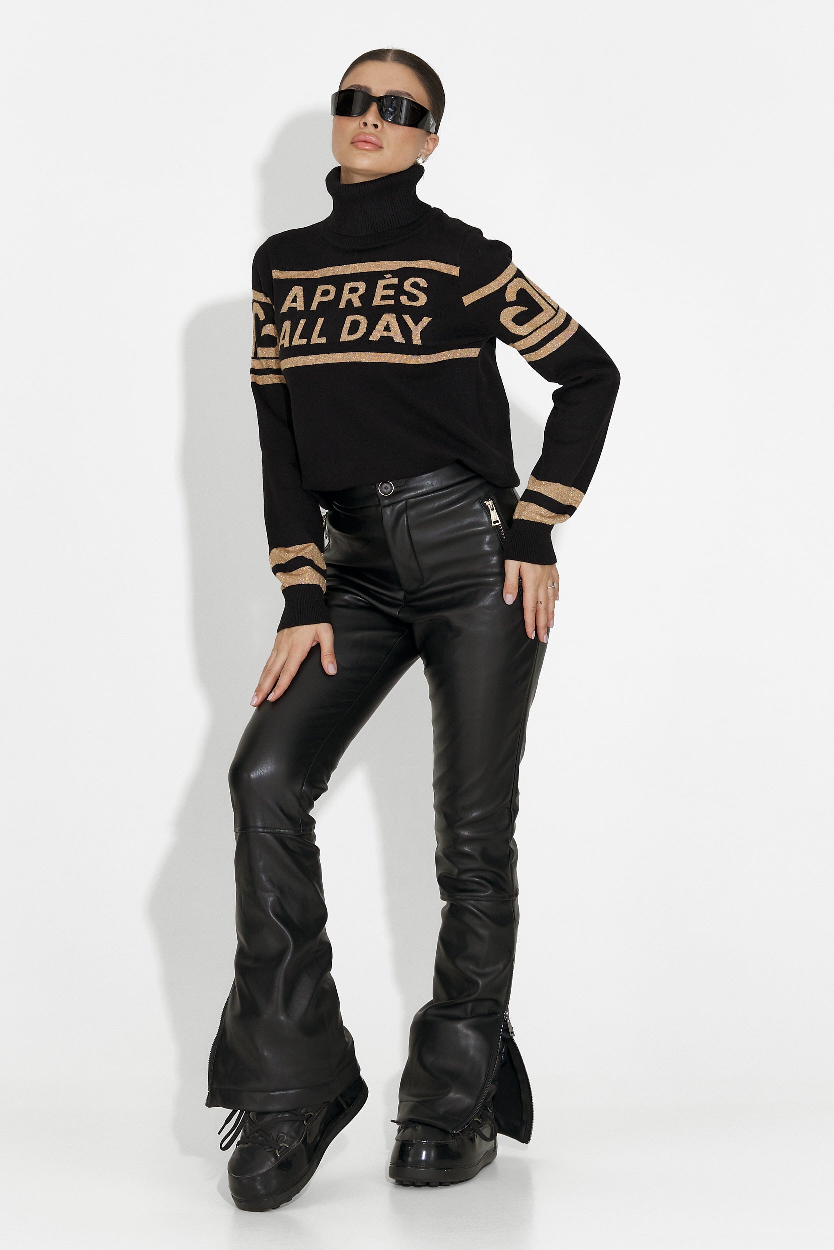 Jovelia Bogas Fekete Női Sí Pulóver