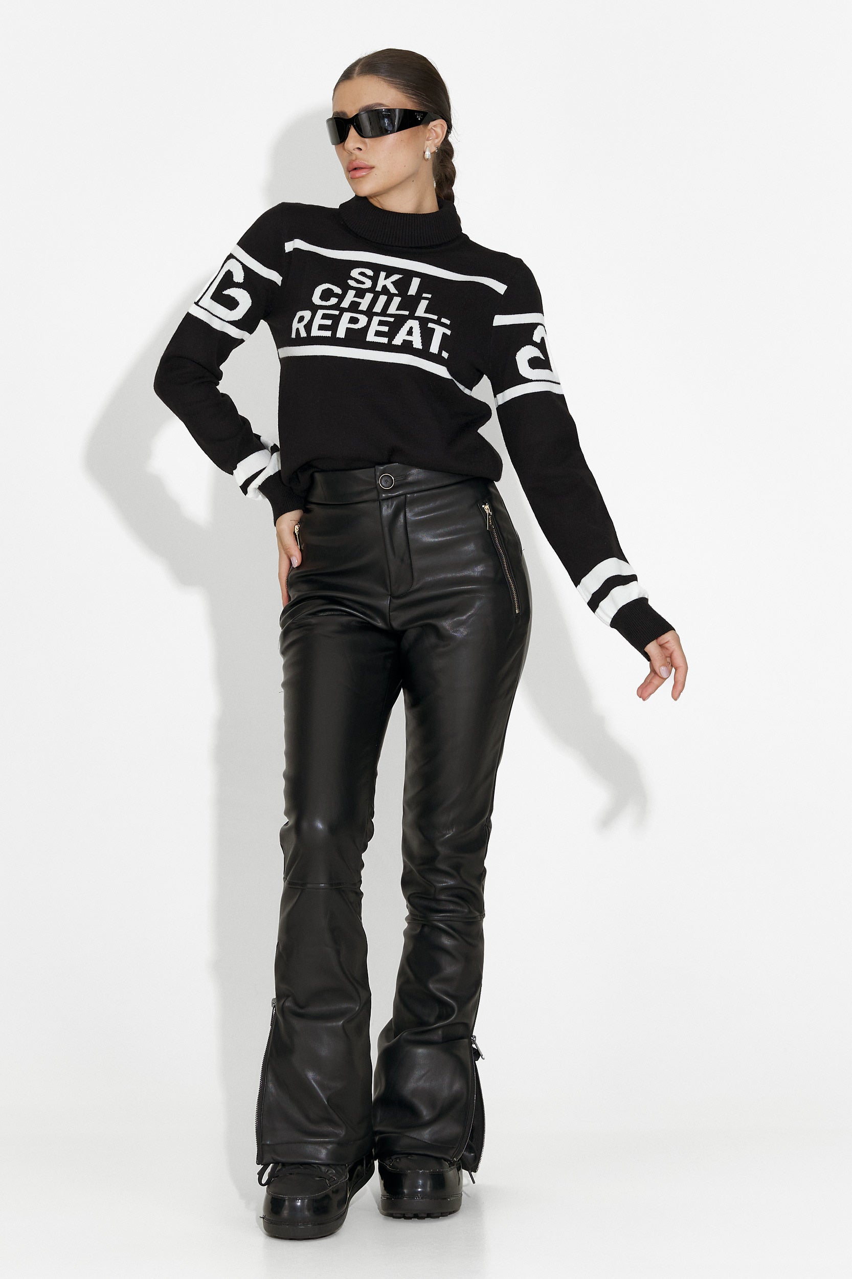 Lanaki Bogas Fekete Sí Pulóver Nőknek