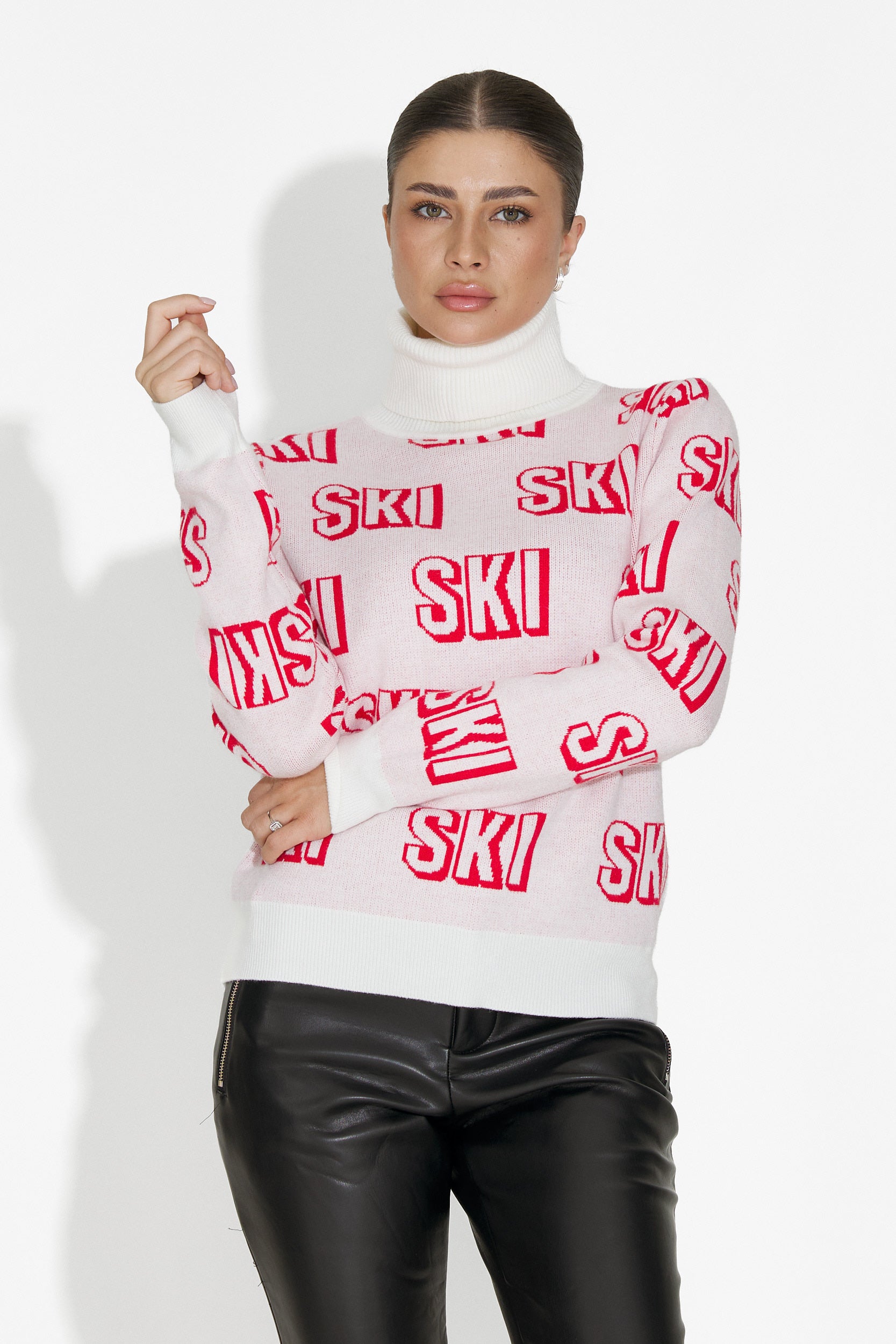 Női fehér Caresia Bogas sípulóver