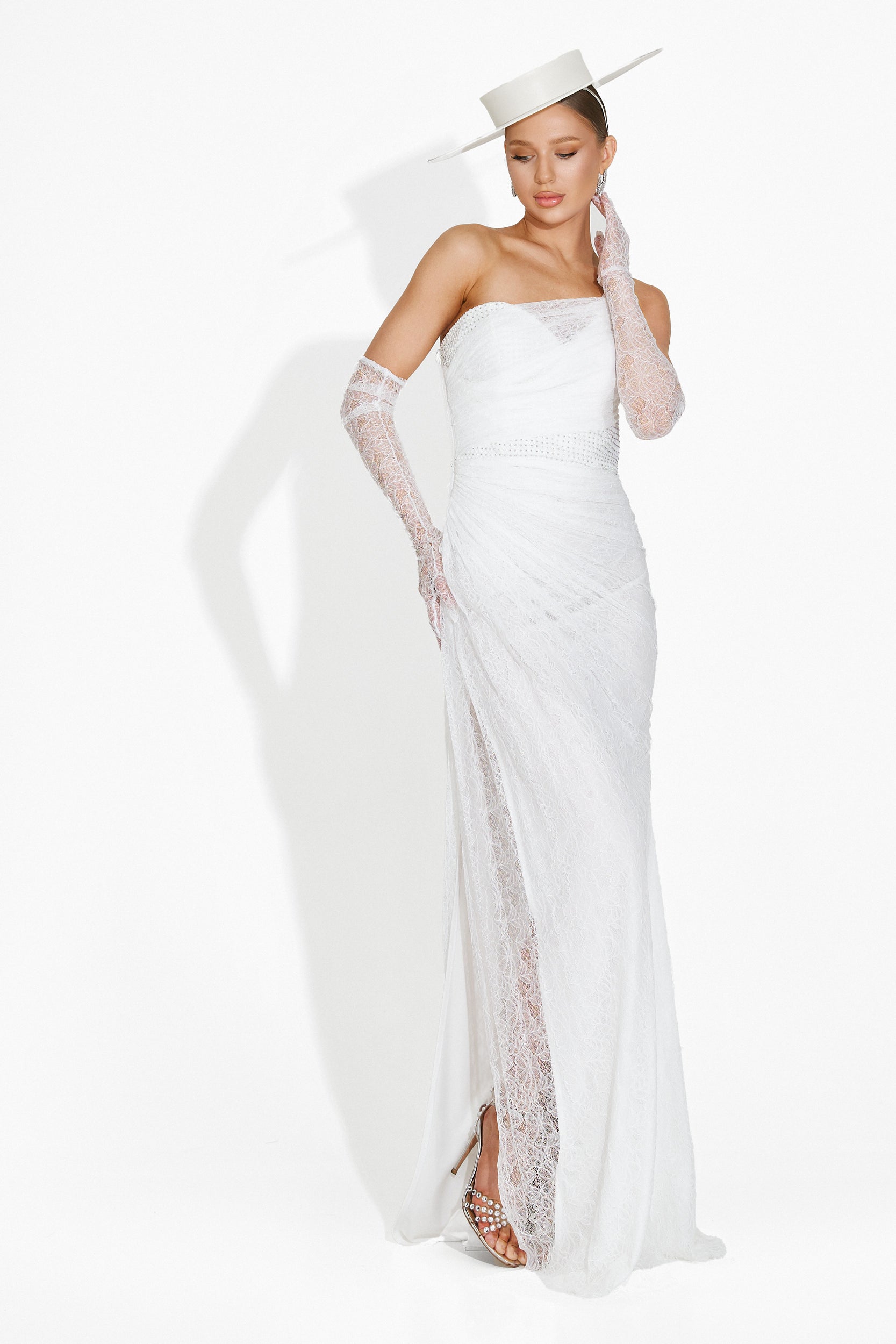 Mathylda Bogas Hosszú Fehér Női Ruha