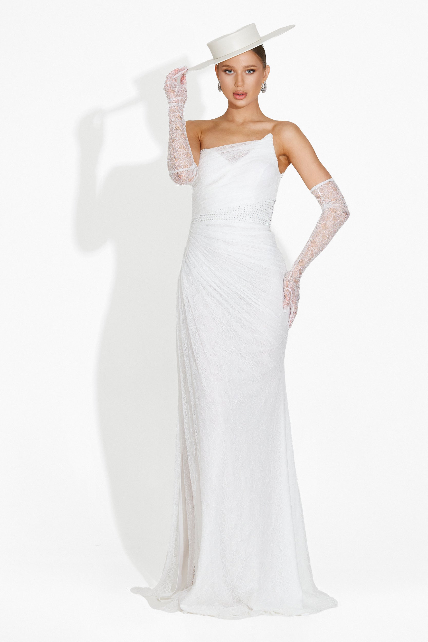 Mathylda Bogas Hosszú Fehér Női Ruha