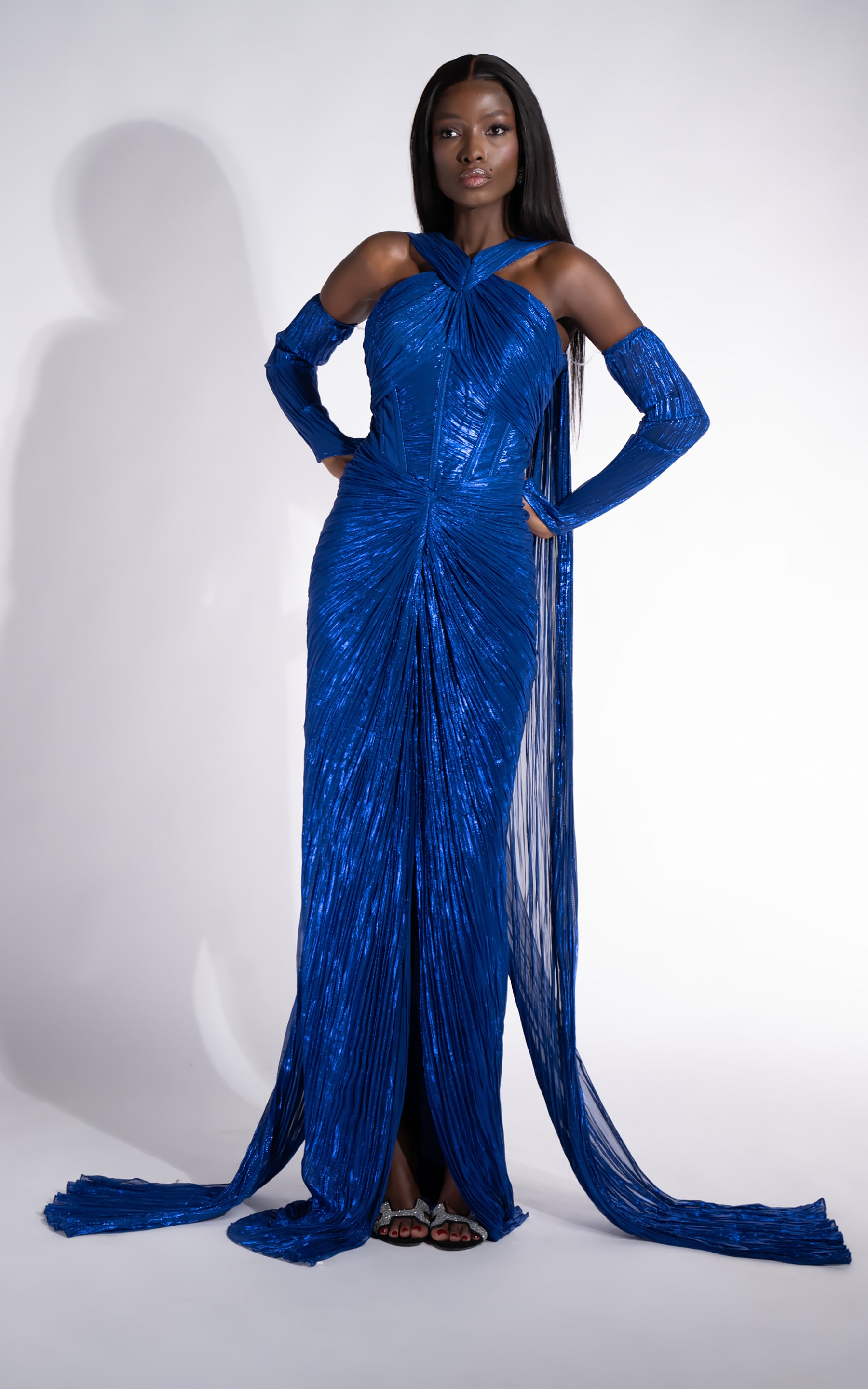 Karlyana Bogas Hosszú Kék Női Ruha