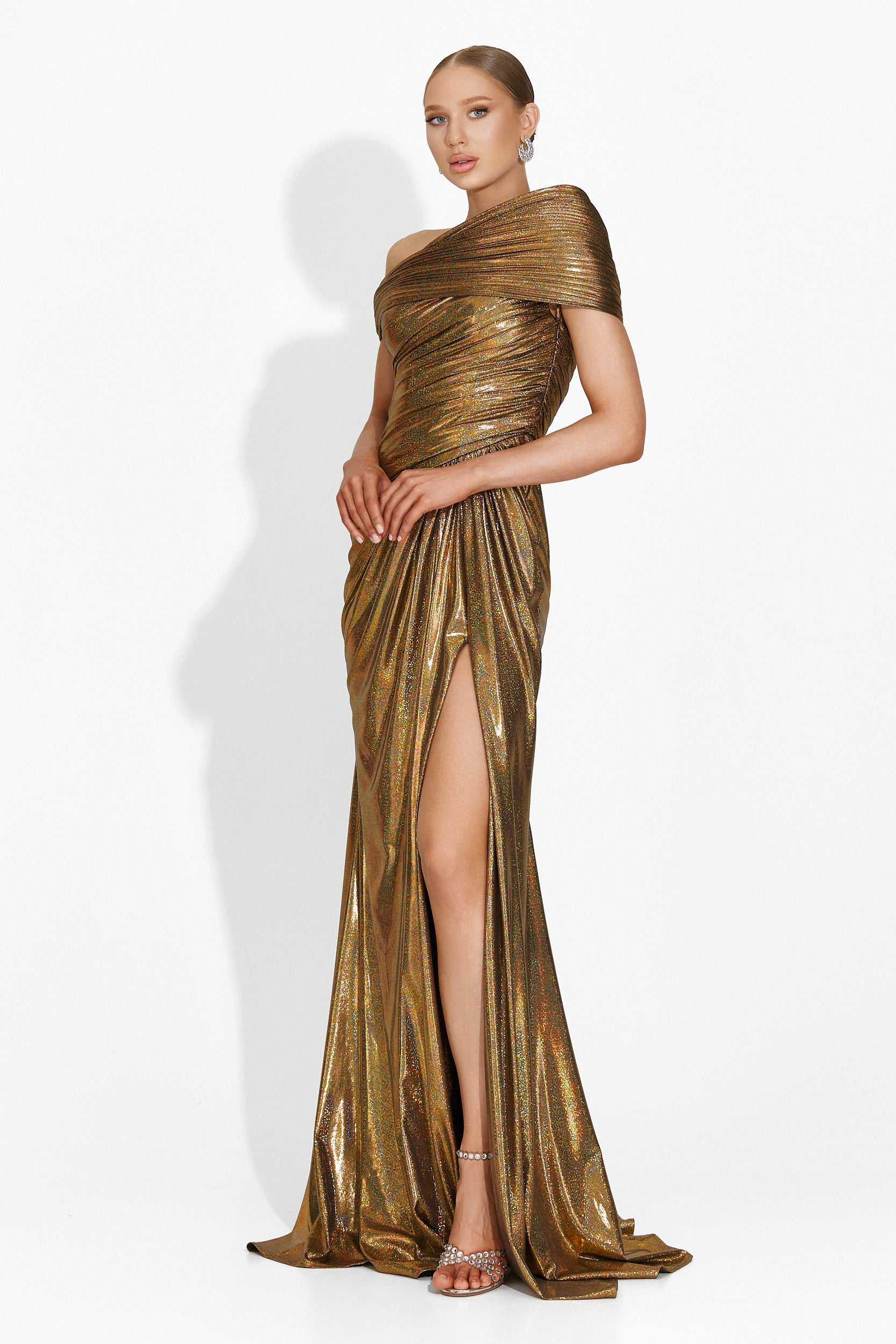 Melonie Bogas Hosszú Arany Női Ruha