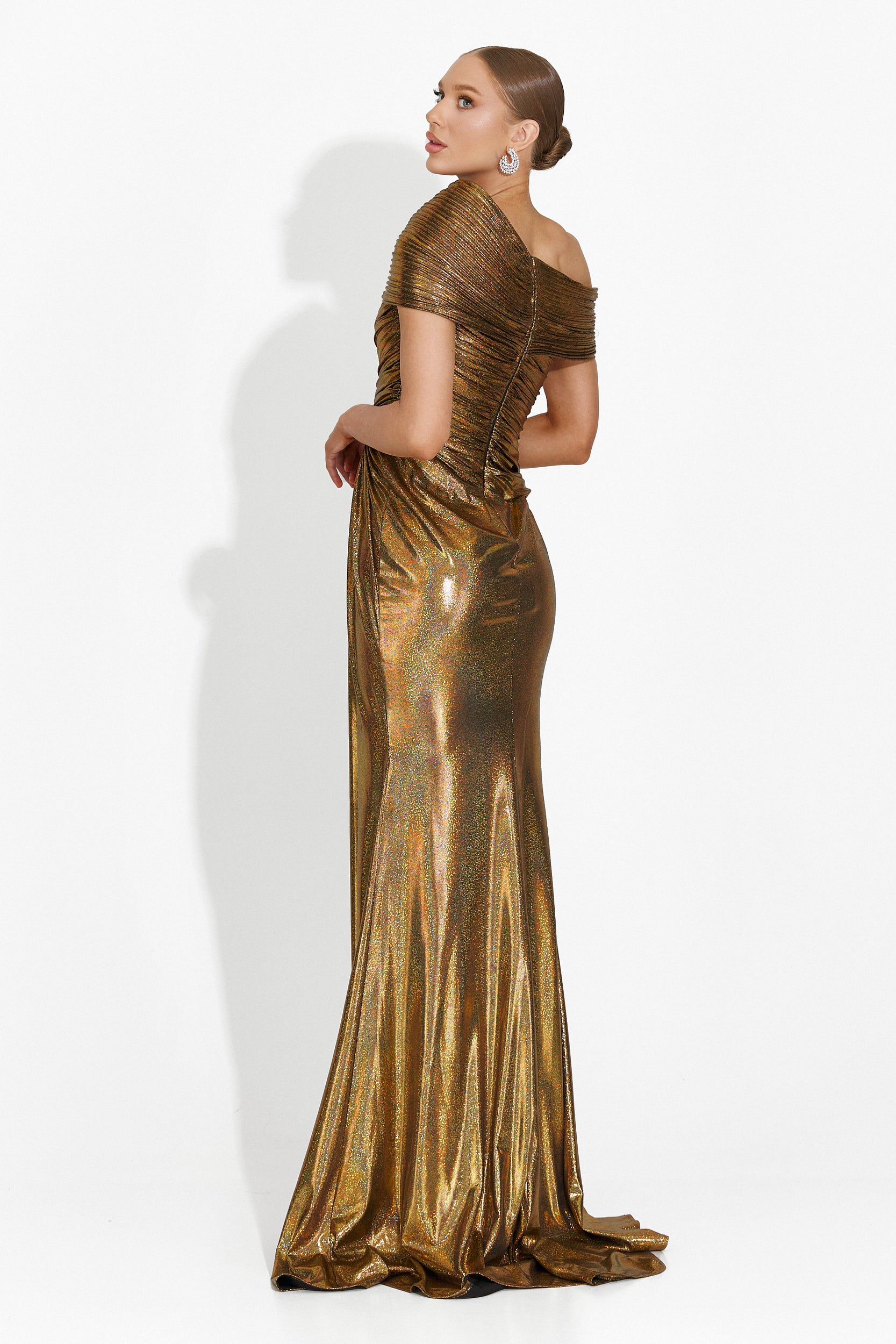 Melonie Bogas Hosszú Arany Női Ruha