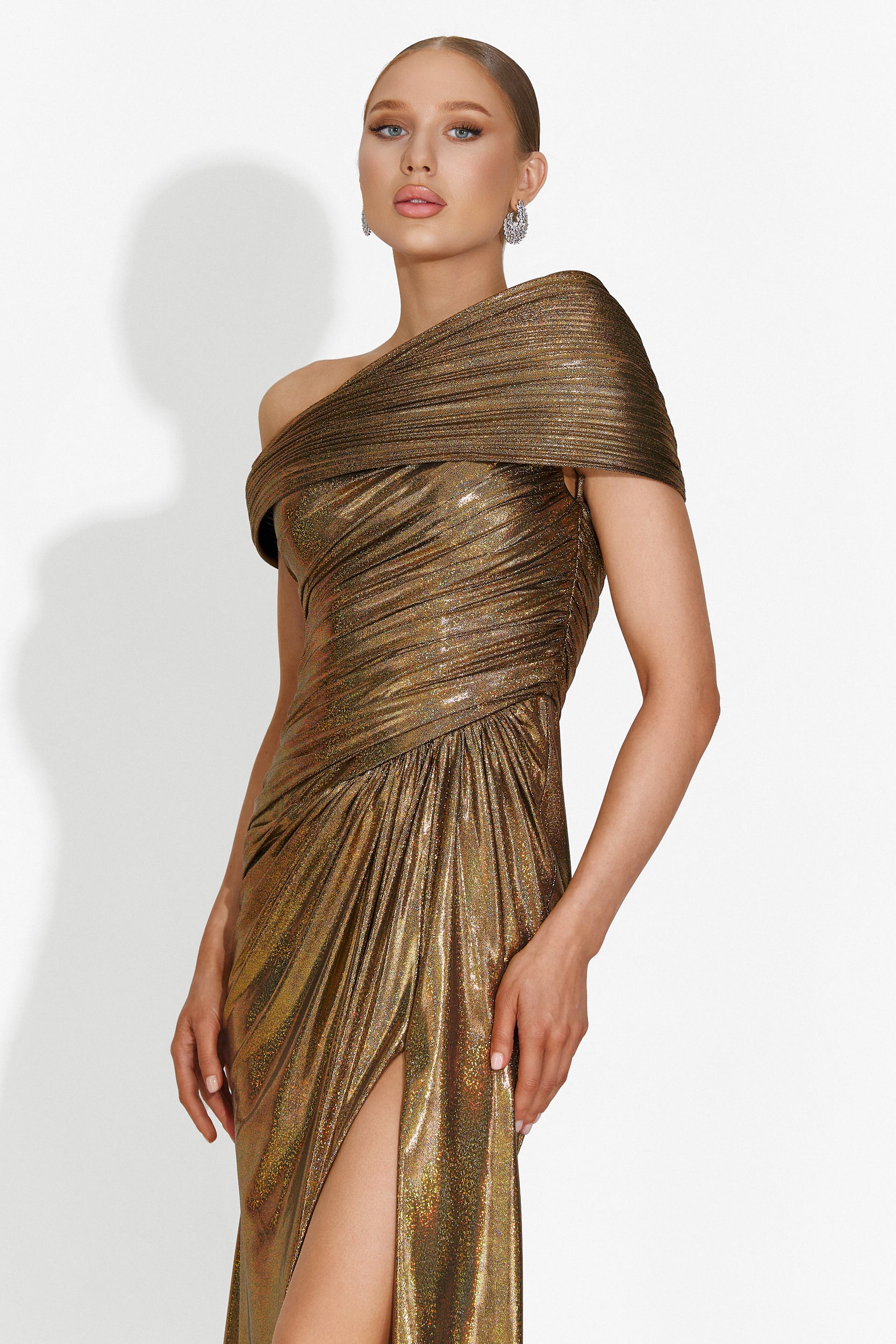 Melonie Bogas Hosszú Arany Női Ruha