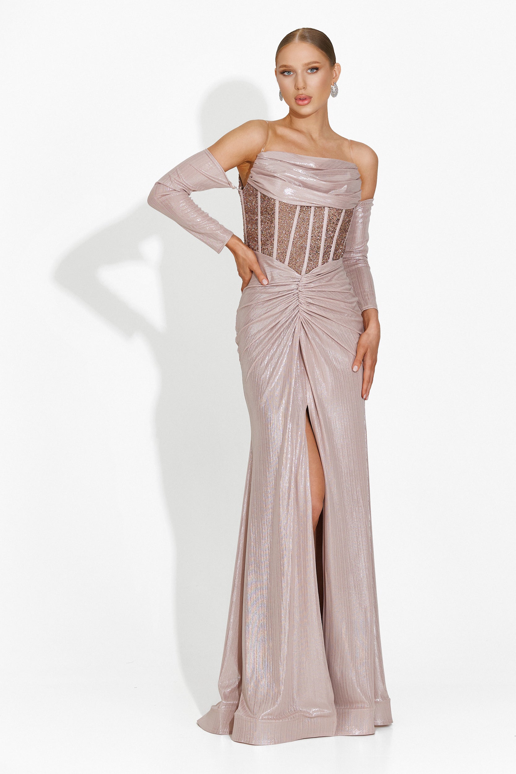 Fredricka Bogas Hosszú Bézs Női Ruha