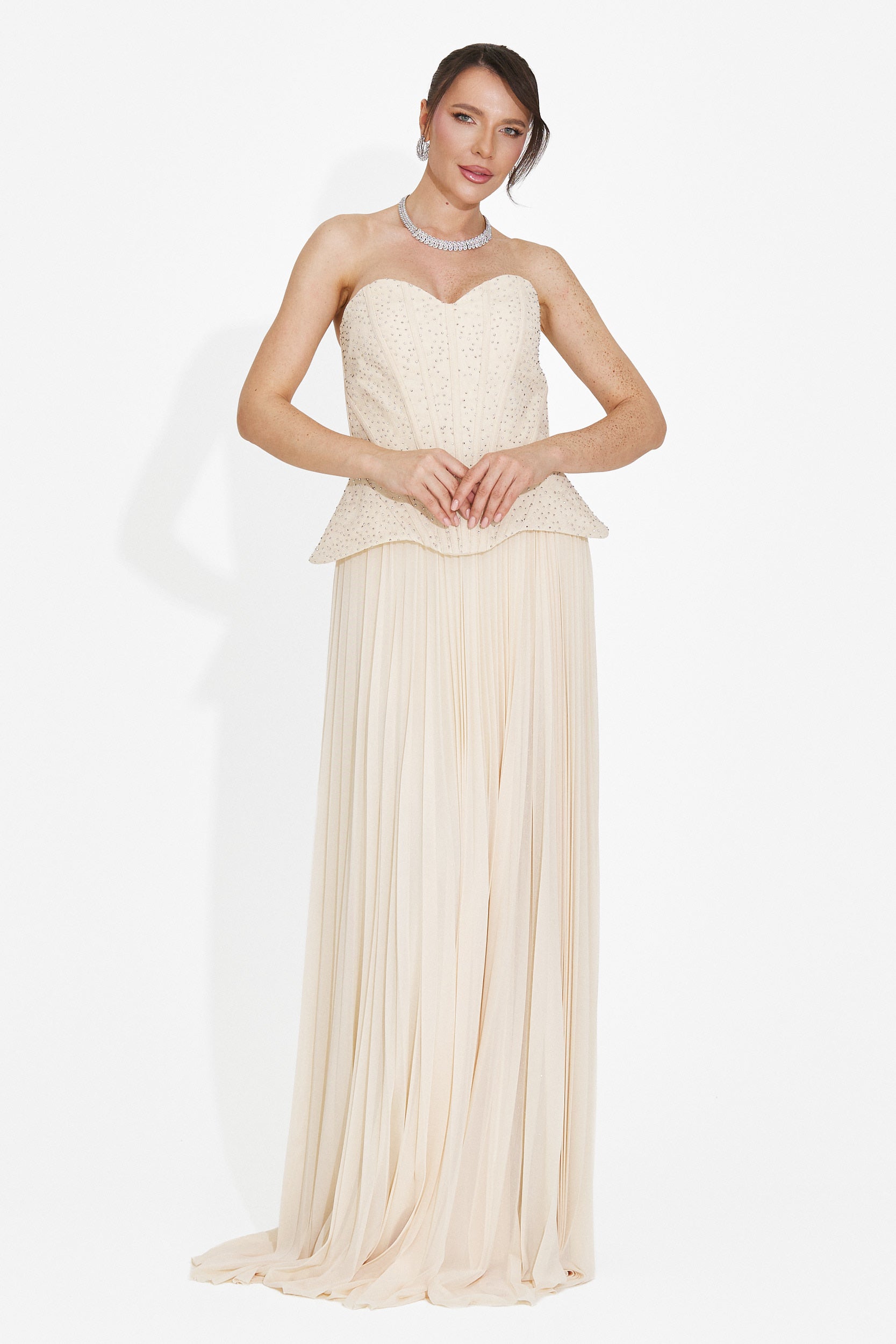 Mivea Bogas Hosszú Bézs Női Ruha