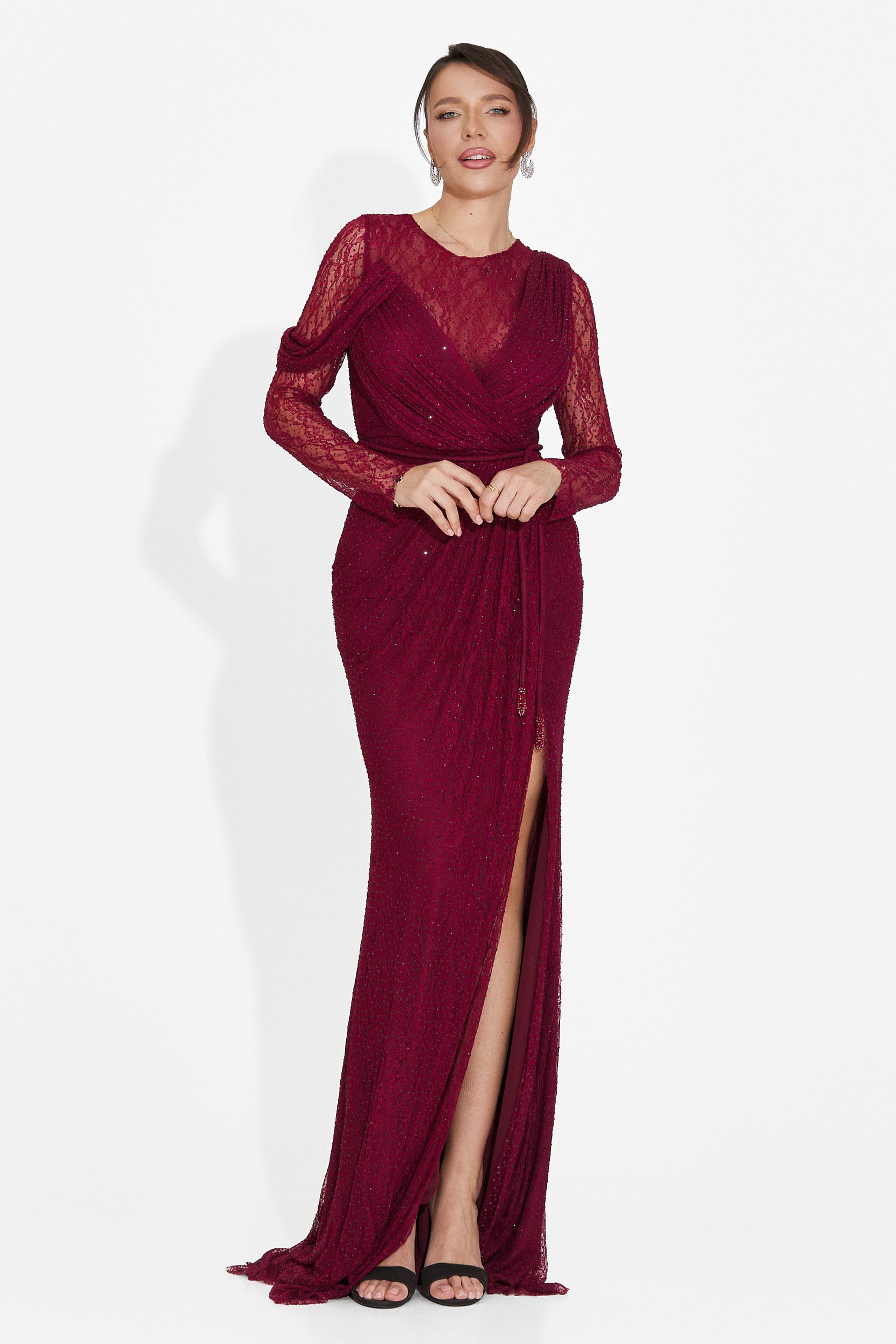 Rochie dama lunga burgundy Herminia Bogas