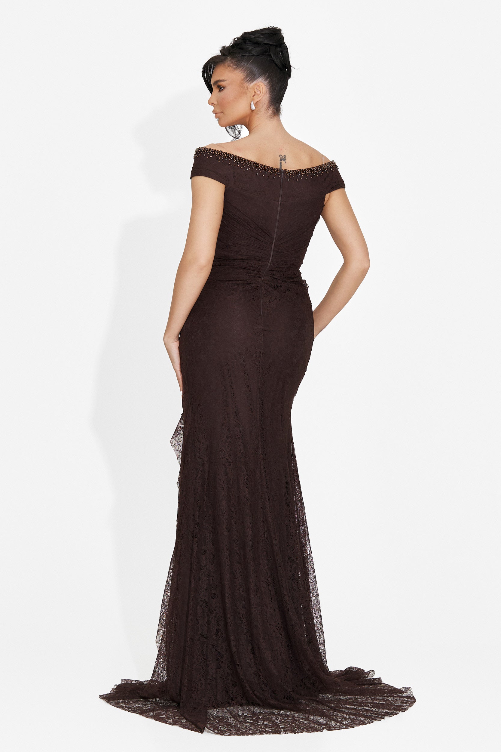 Rochie dama lunga maro Sidomia Bogas