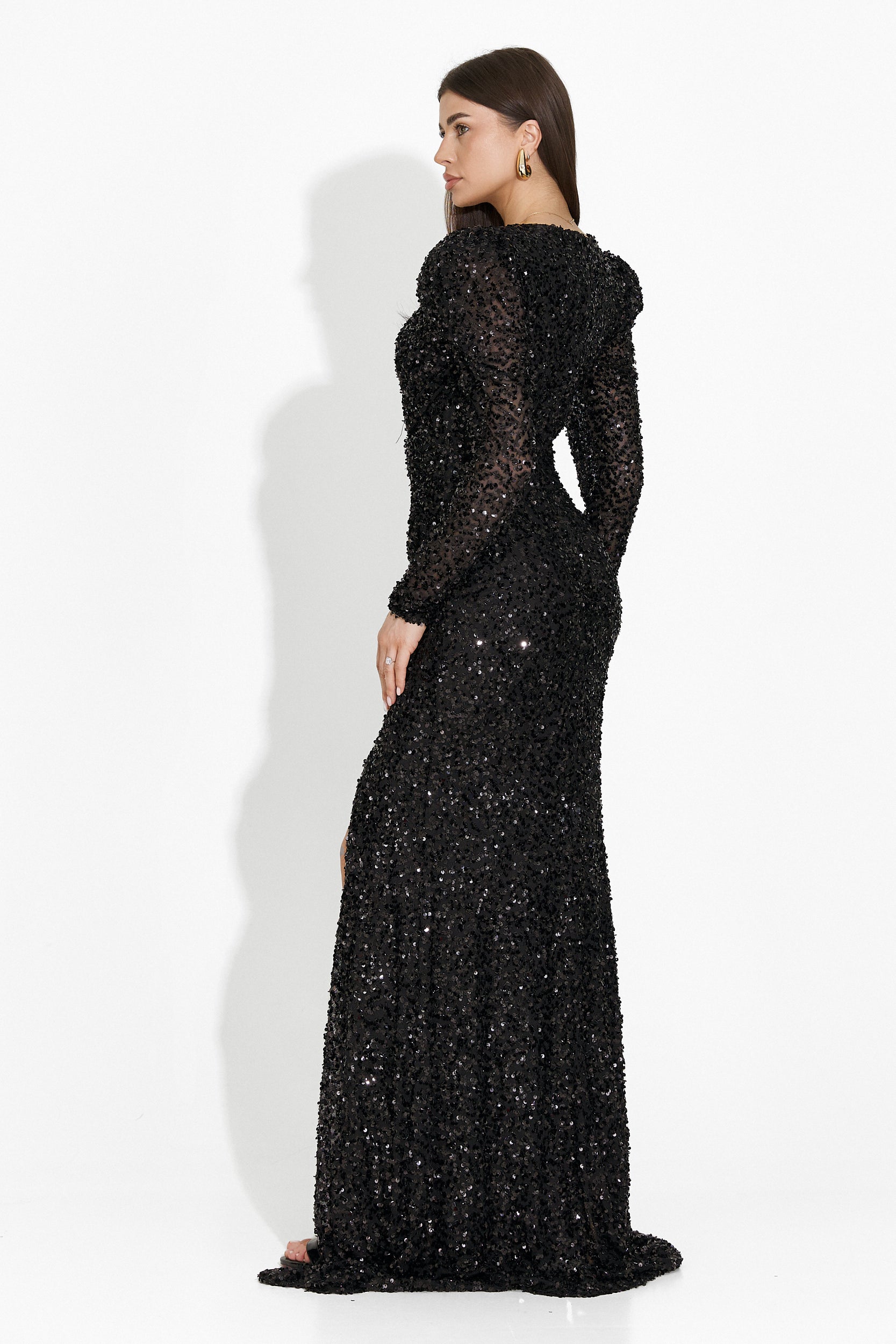 Victorina Bogas Hosszú Fekete Női Ruha