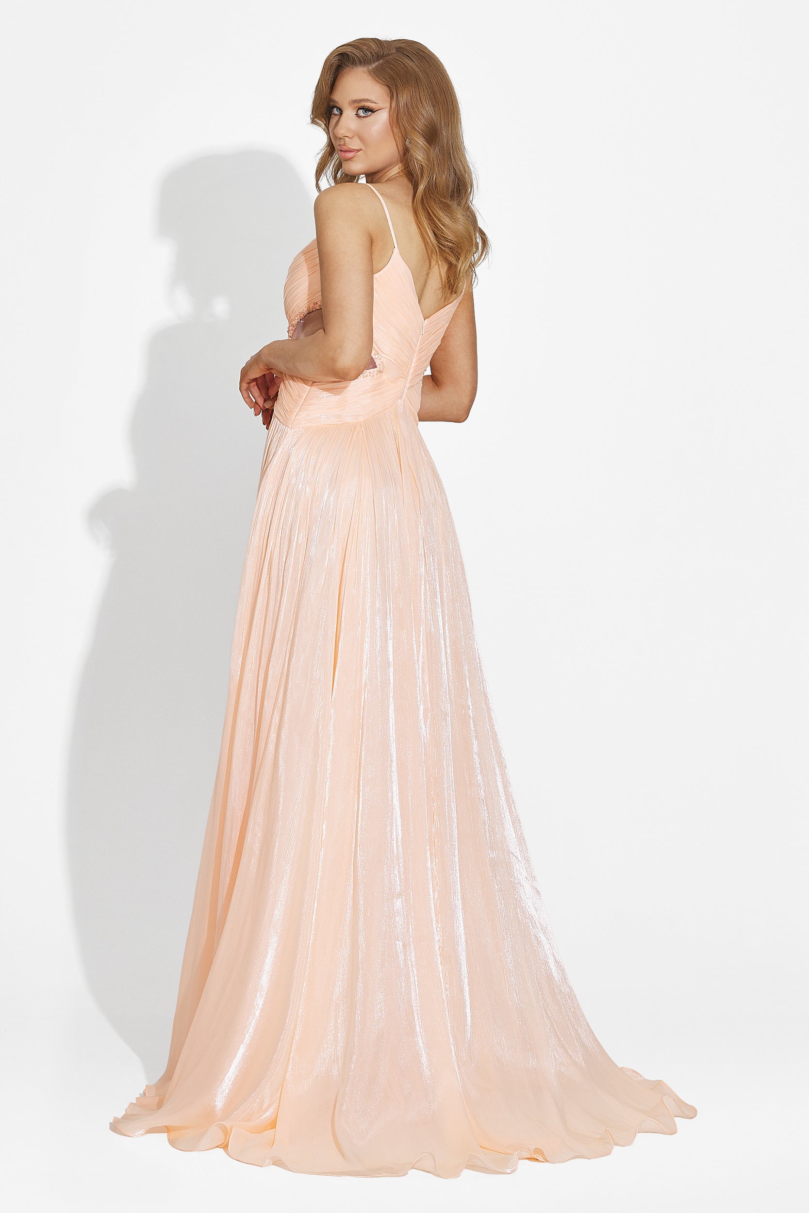 Latisha Bogas Hosszú Barack Színű Női Ruha