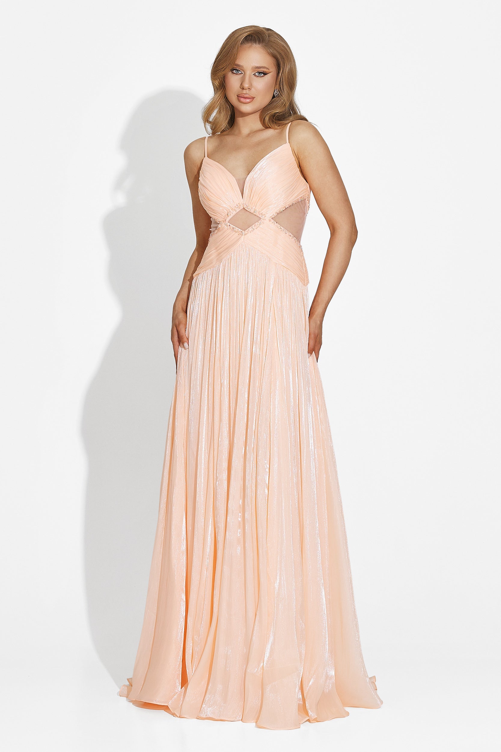 Latisha Bogas Hosszú Barack Színű Női Ruha