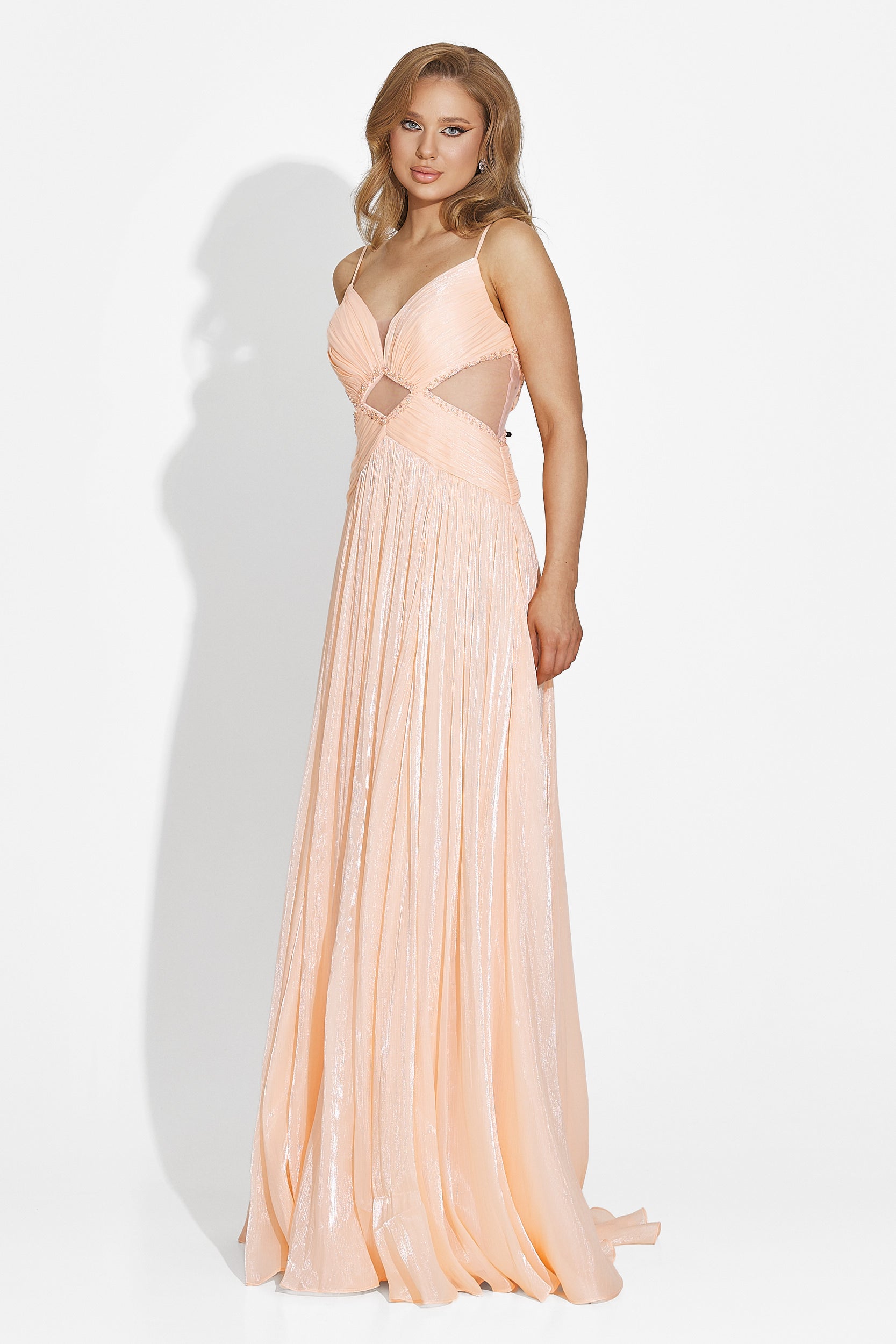 Latisha Bogas Hosszú Barack Színű Női Ruha