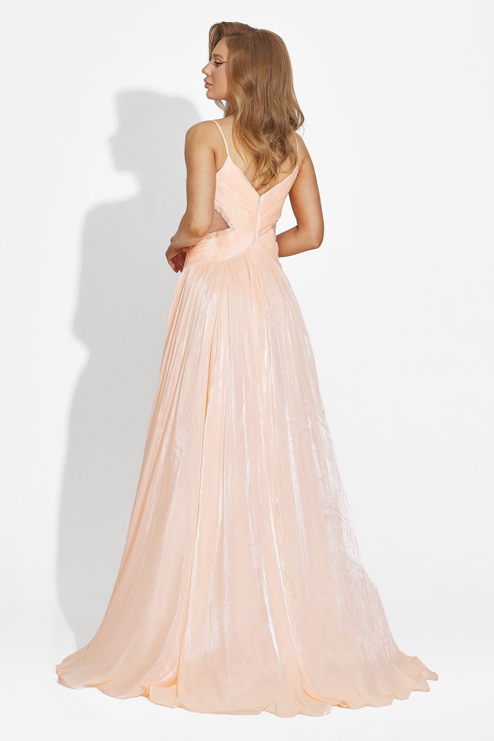 Latisha Bogas Hosszú Barack Színű Női Ruha