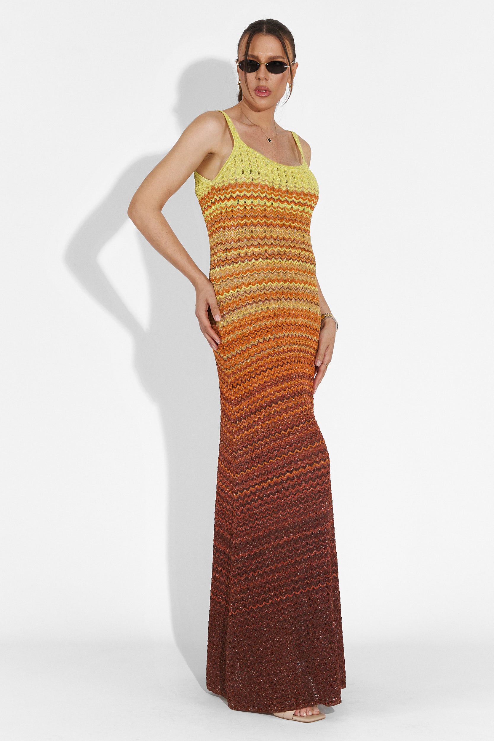 Quimphy Bogas Hosszú Narancssárga Női Ruha