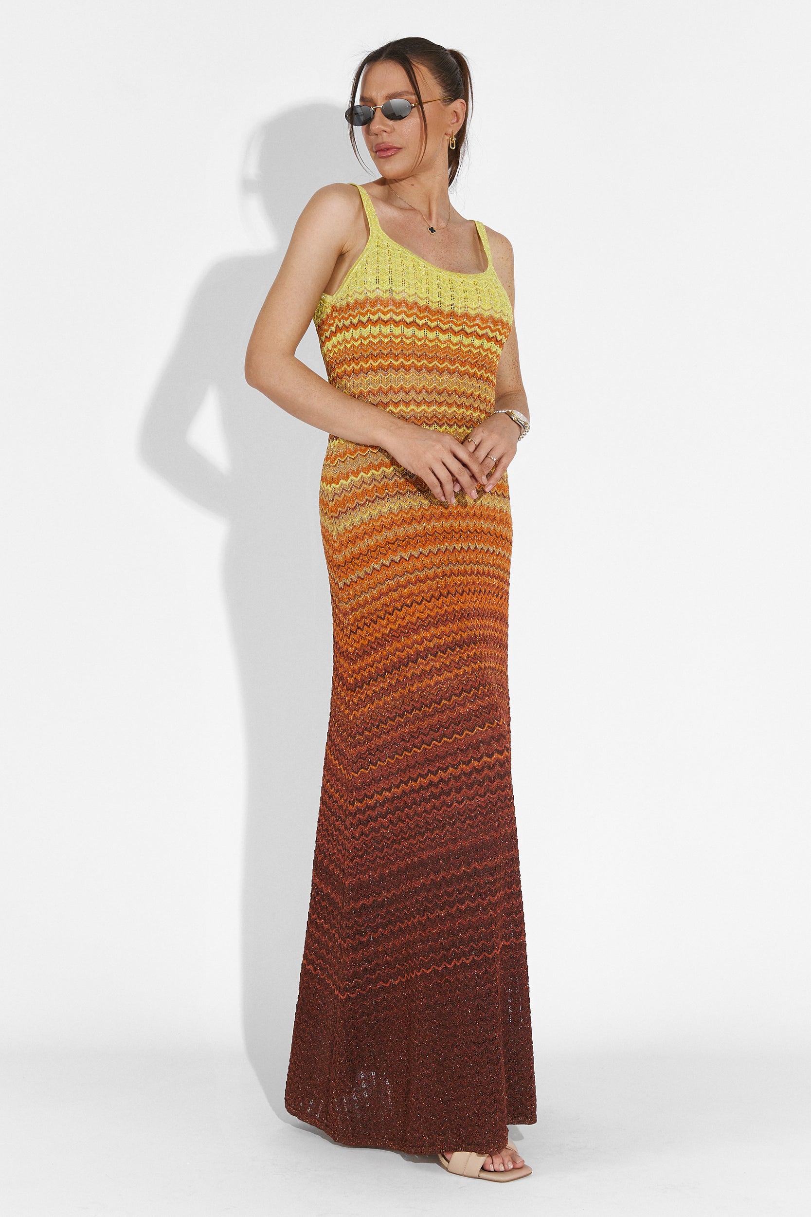 Quimphy Bogas Hosszú Narancssárga Női Ruha