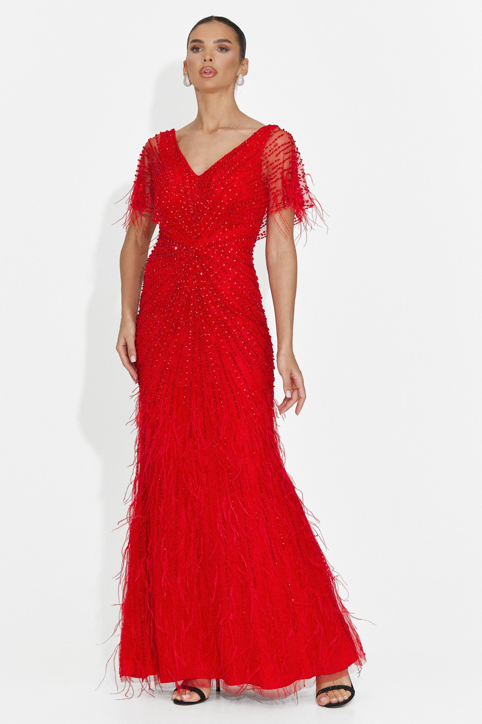 Rochie dama lunga rosie Elke Bogas