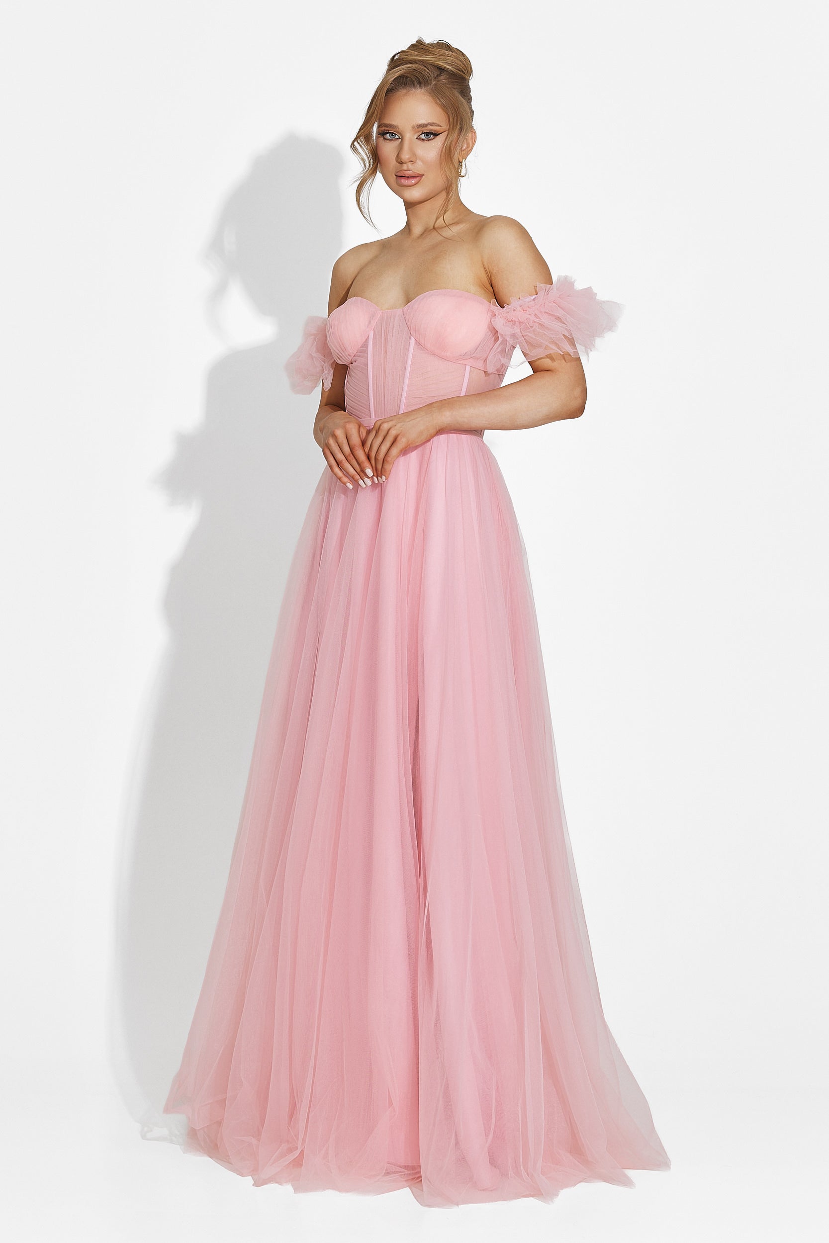 Janiece Bogas hosszú rózsaszín női ruha