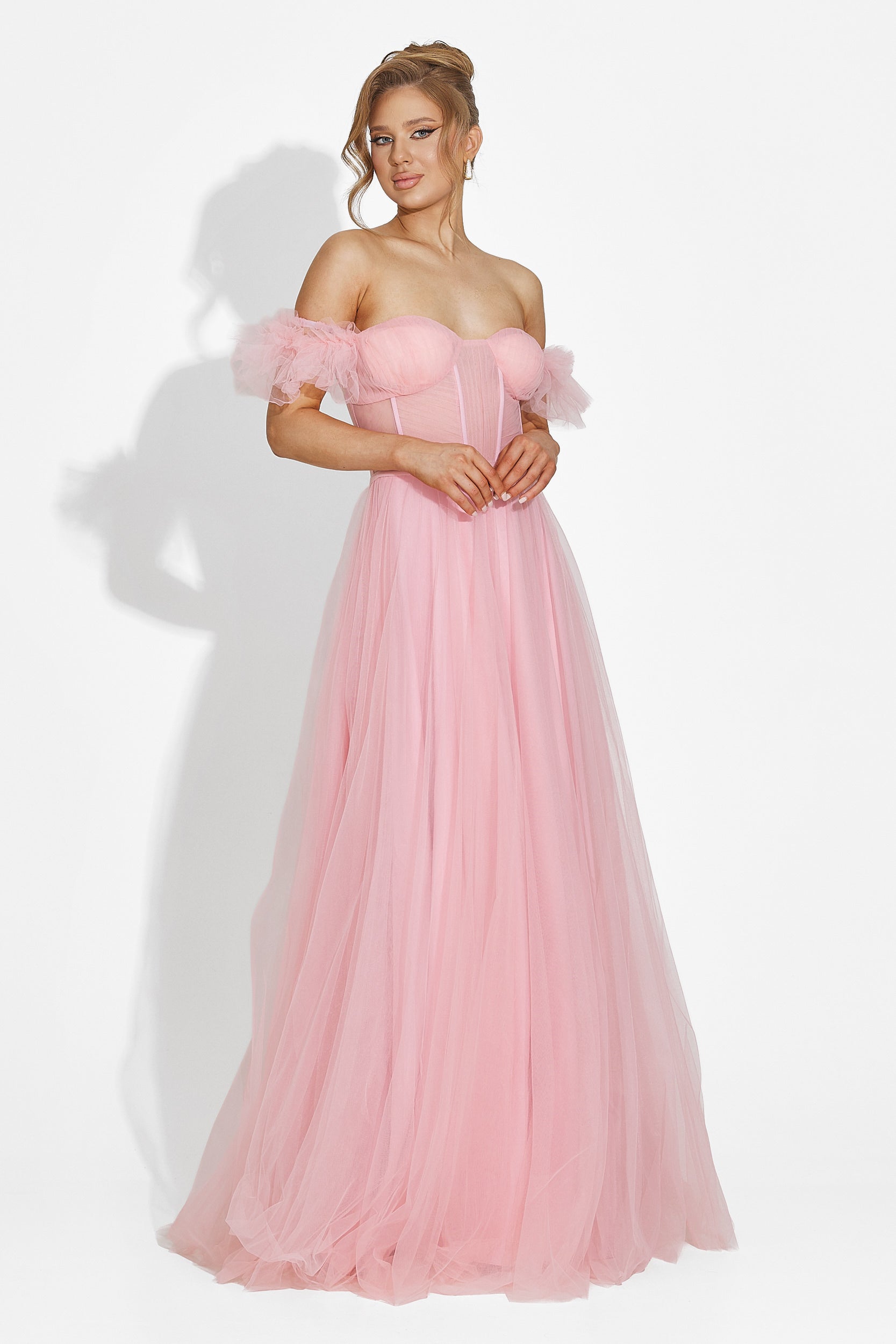 Janiece Bogas hosszú rózsaszín női ruha